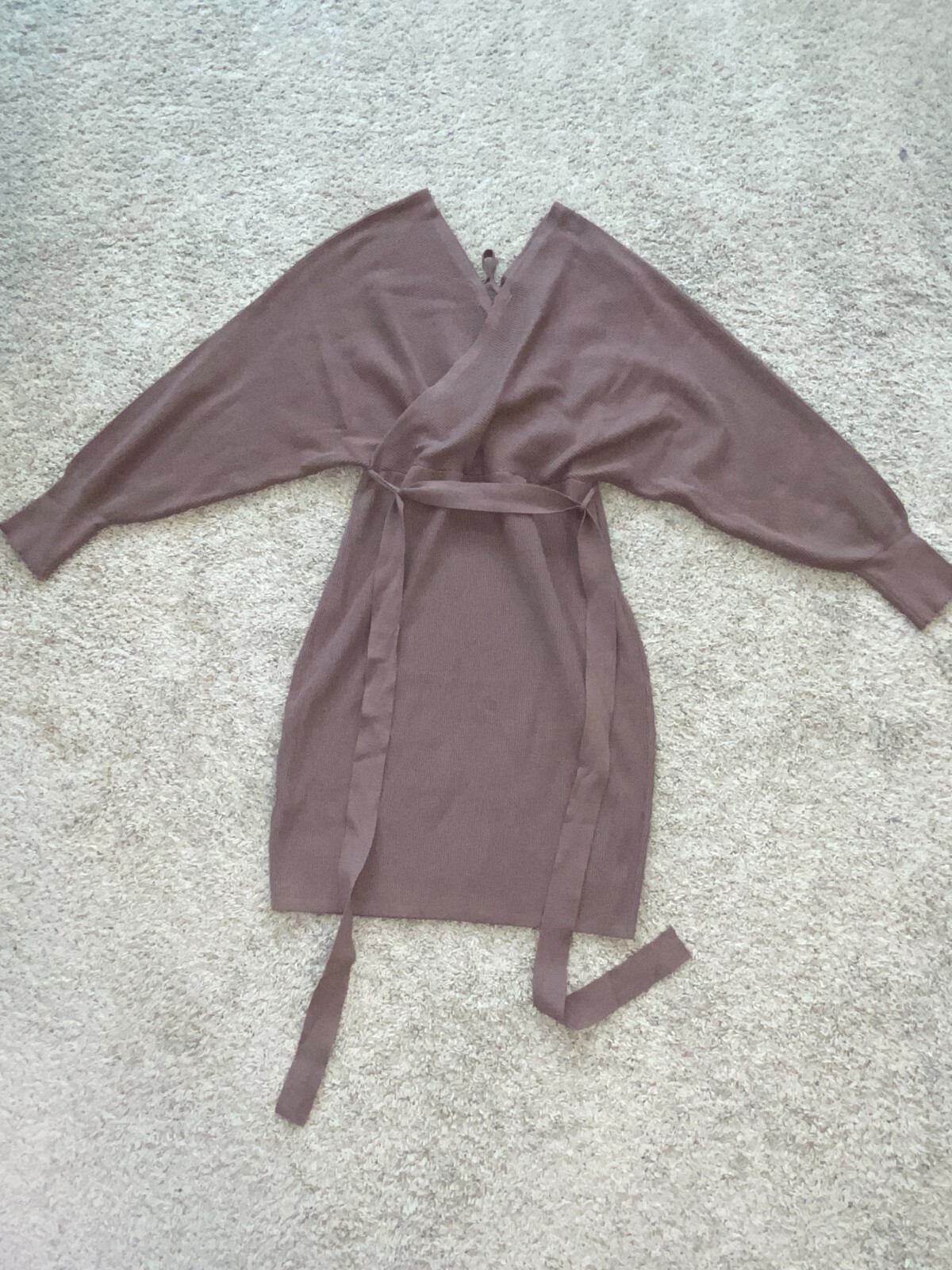 Hem & Thread Dress Size Large Long Sleeve Brown
