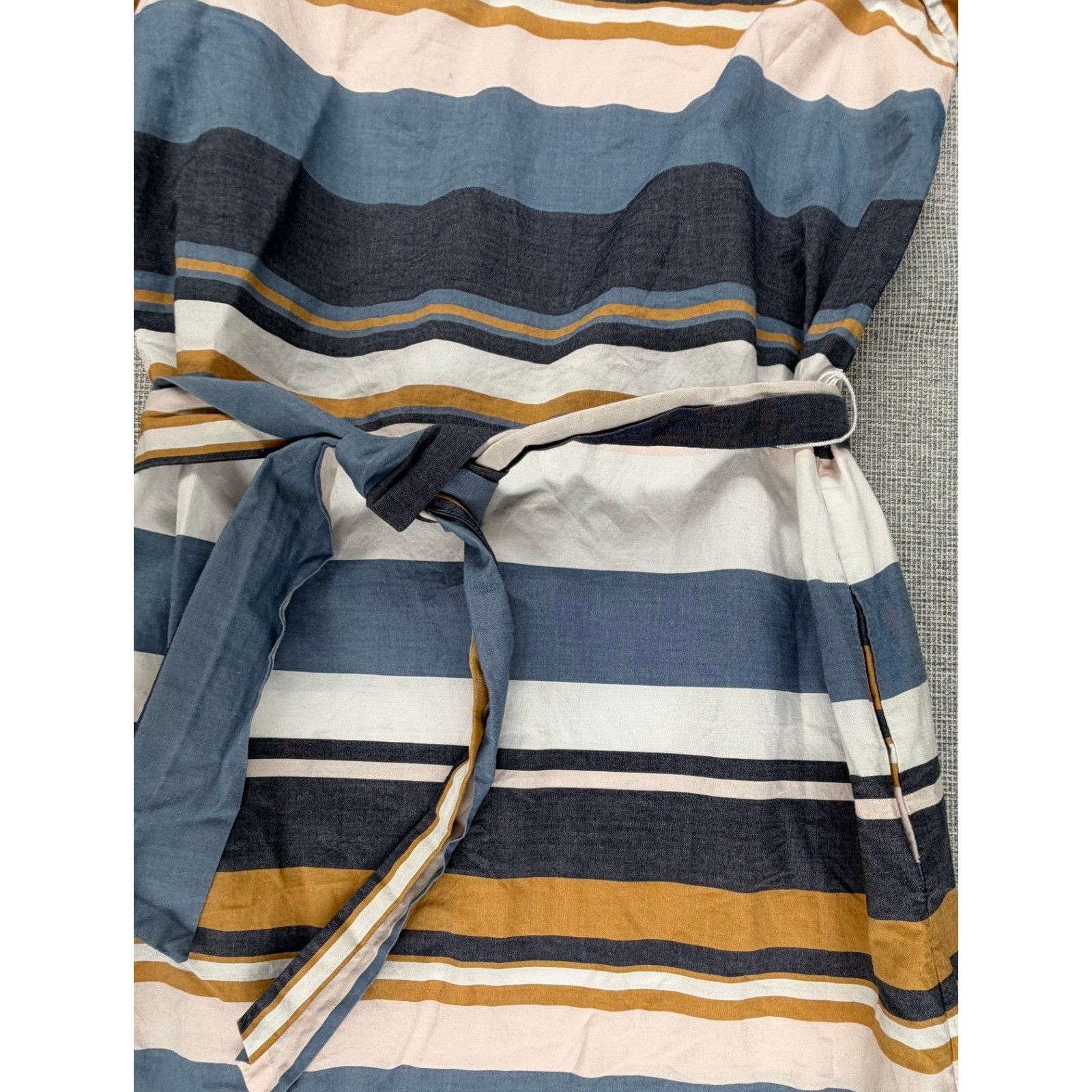 Tommy Hilfiger Striped Square Neck Mini Dress Blue Yellow Pink S/P