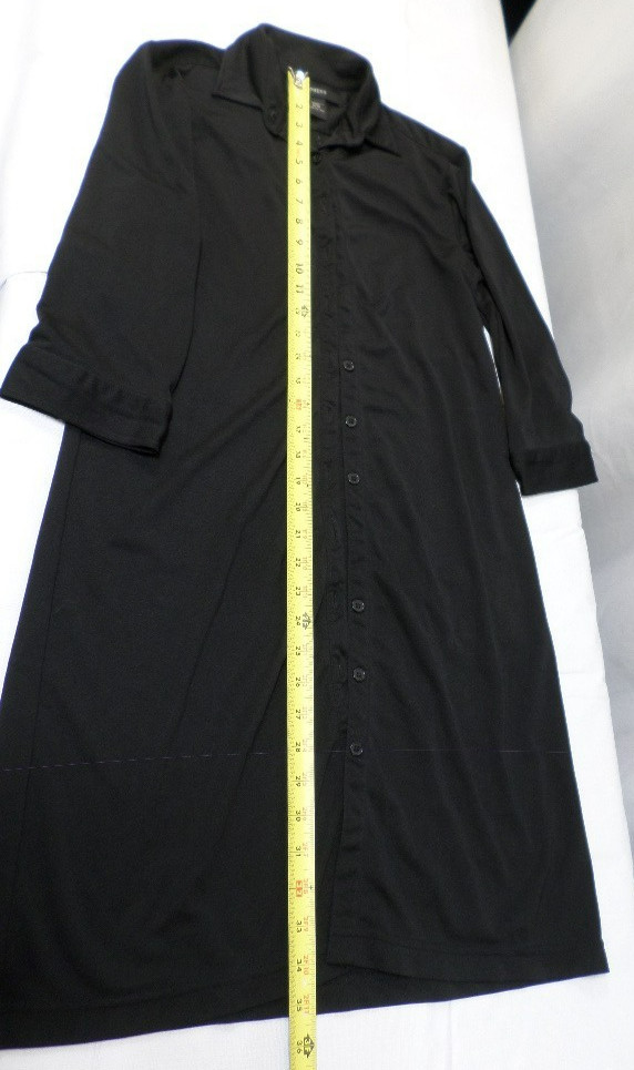 DESIGNER EXPRESS 100% POLYESTER LONG SLEEVE BUTTON UP BLACK DRESS SIZE 9/10