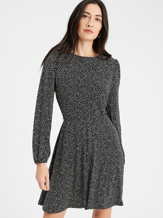 Banana Republic Fit & Flare Dress All Seasons Long Sleeve Versatile NEW XS-XL
