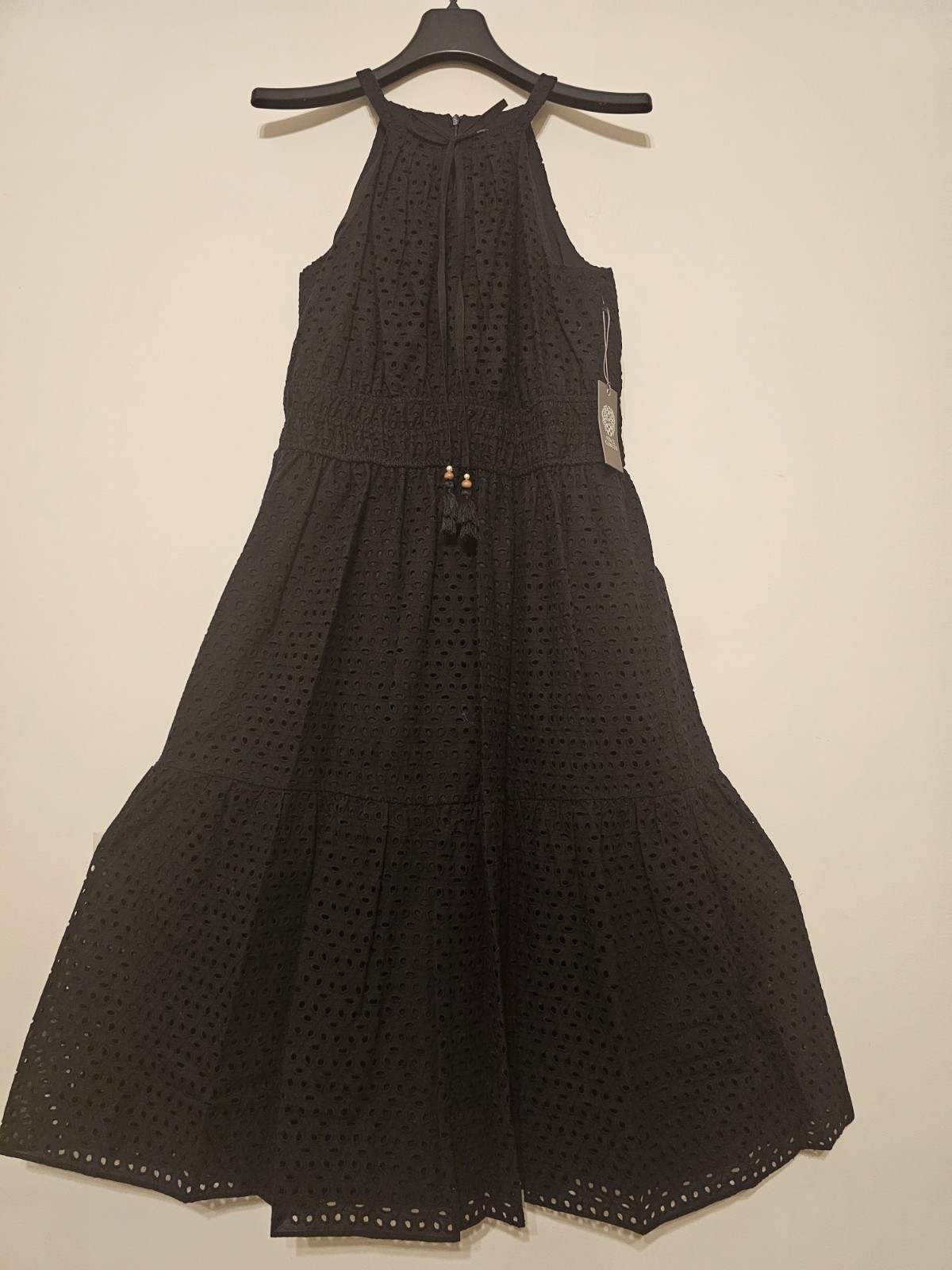 Vince Camuto Women’s Dress Size 12 Large Black Halter Neck Self Tie Sleeveless