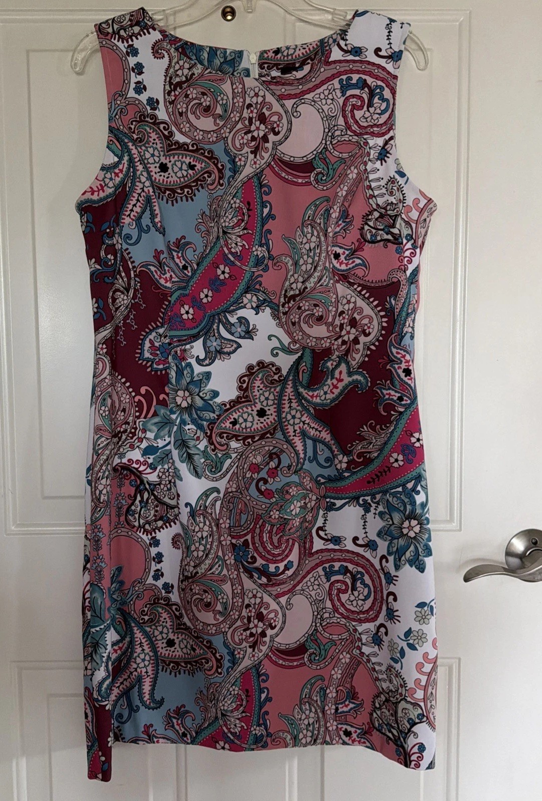 Women’s Sleeveless Summer A Line Dress Zip Back Floral Knee Length