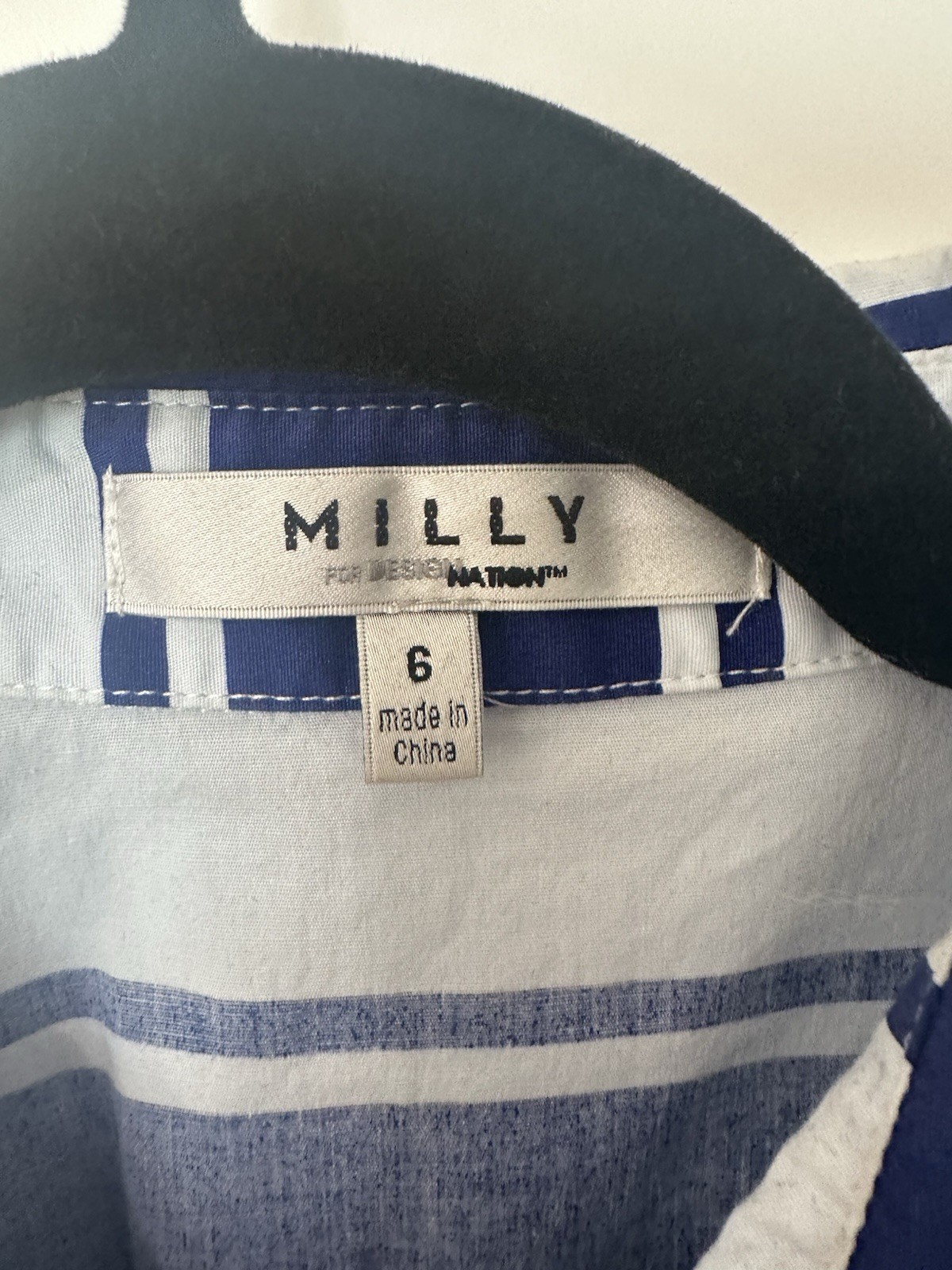 Milly Blue Striped Button Down Lightweight Dress – 6