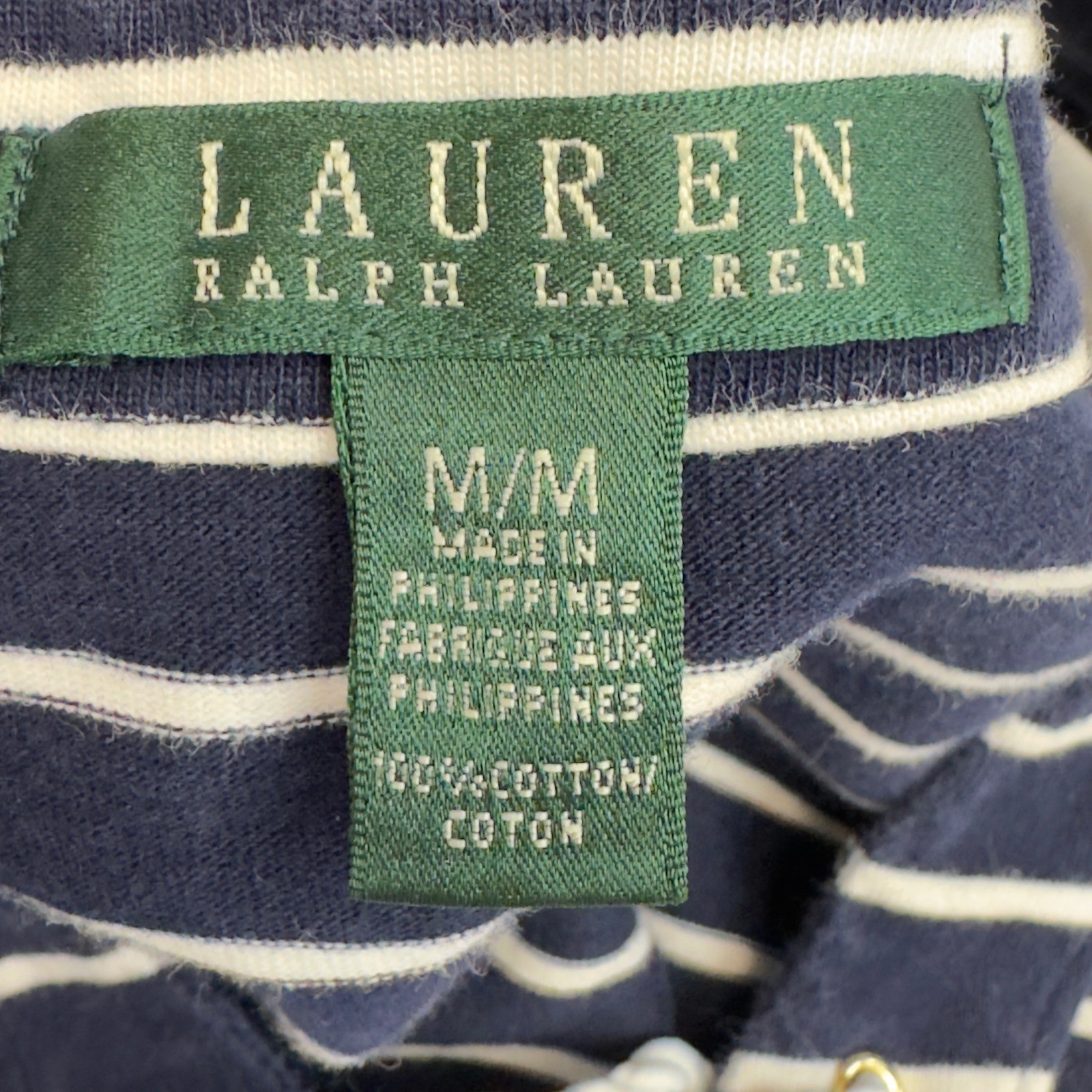 Lauren Ralph Lauren Striped Sleeveless Knit Dress Rope Tie Detail Size Medium
