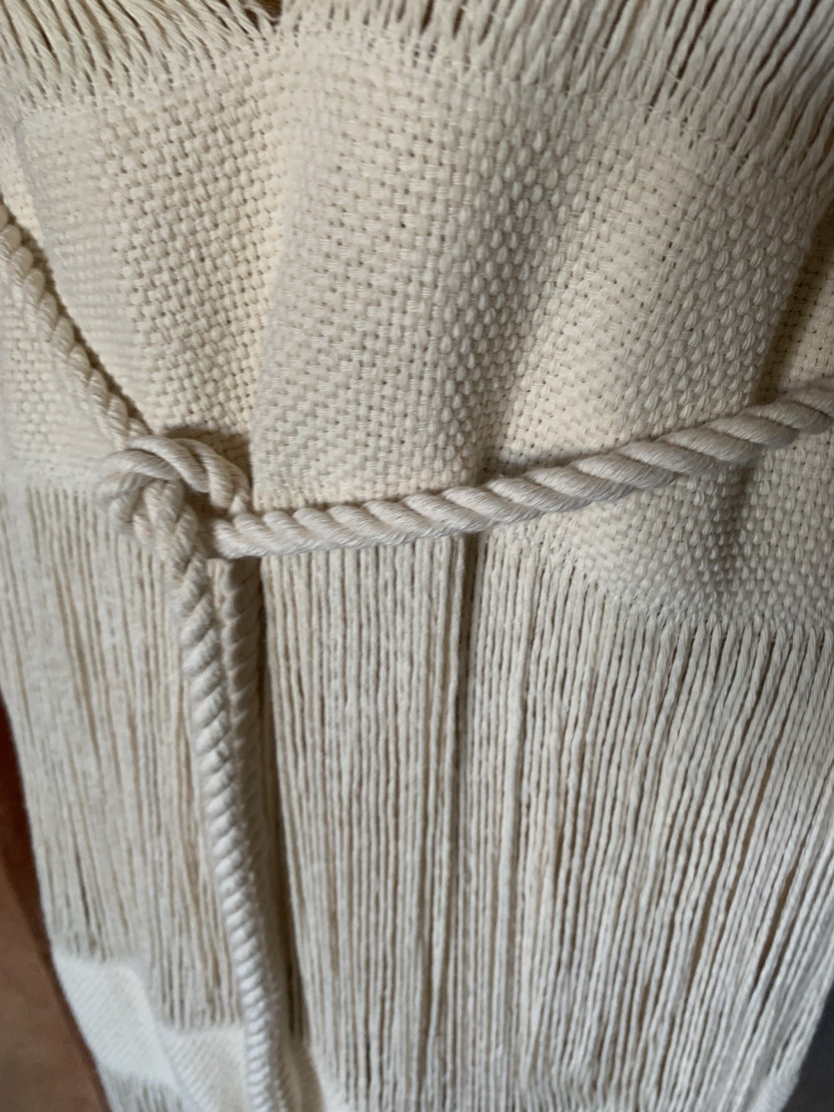 Hand Wovan Macram Cover Up Cotton Dress With Fringes Handmade Mexico