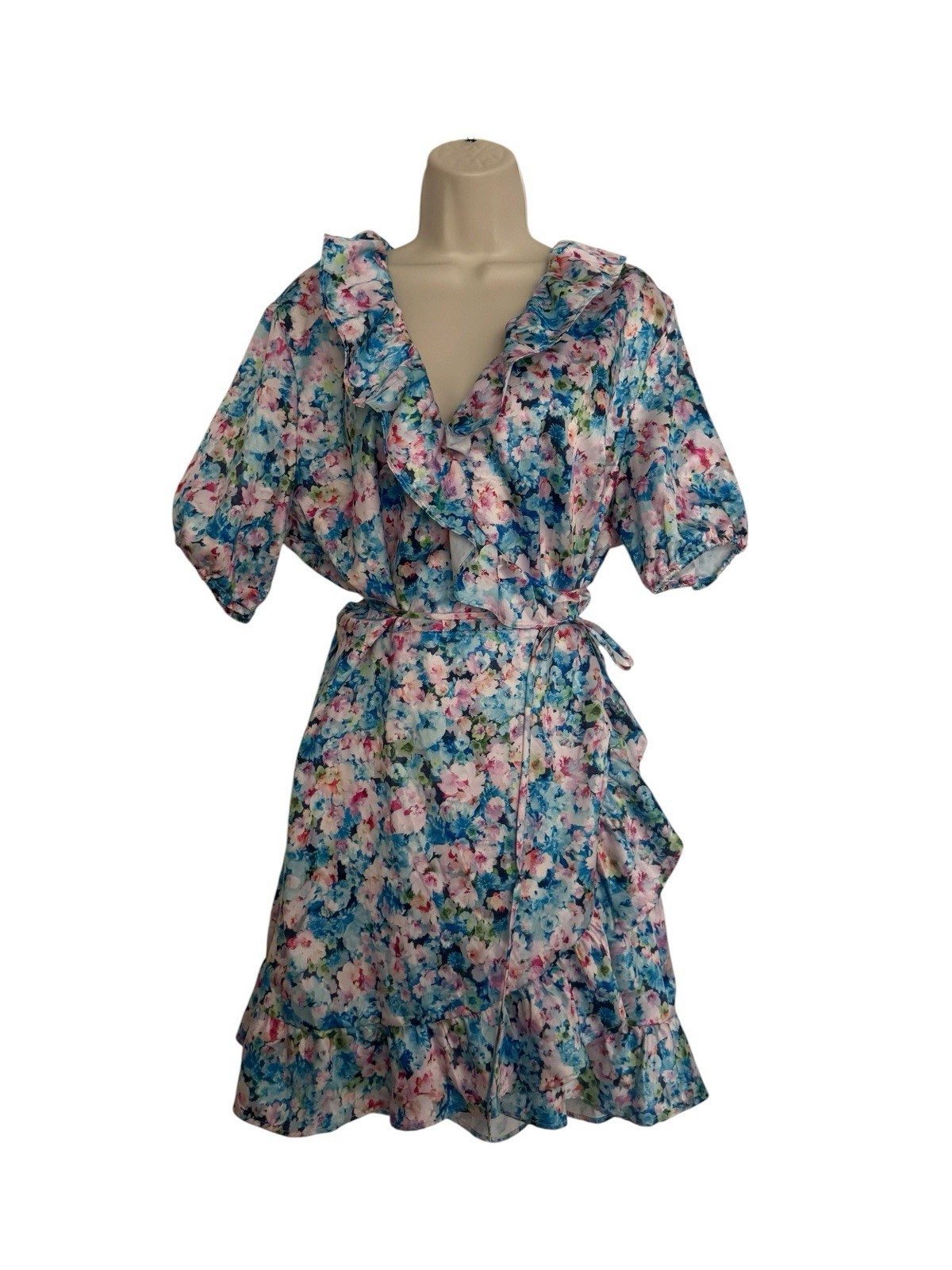 Bar III Women’s Floral Wrap Dress Size XL