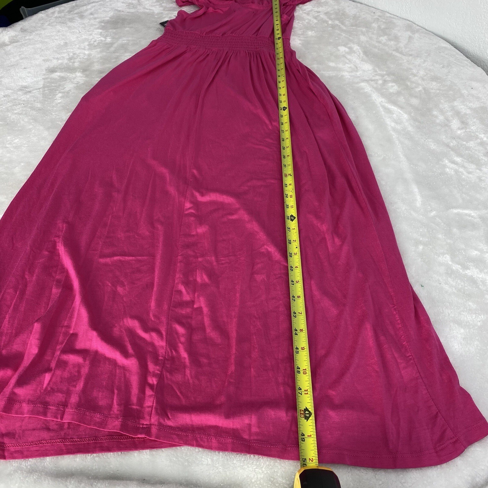 NY&C Pink Pullover Knit Pocketed Maxi Dress Womens Size XS Casual Off Shoulders