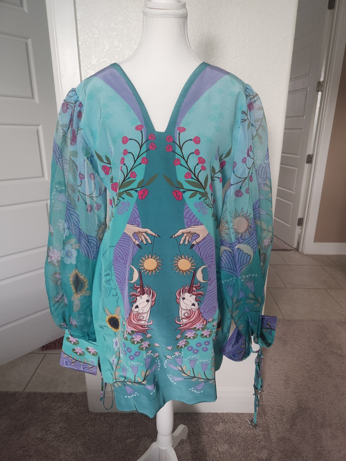 Gorgeous Hand Designed Limerick Dress. Fantasy Themed Fabric