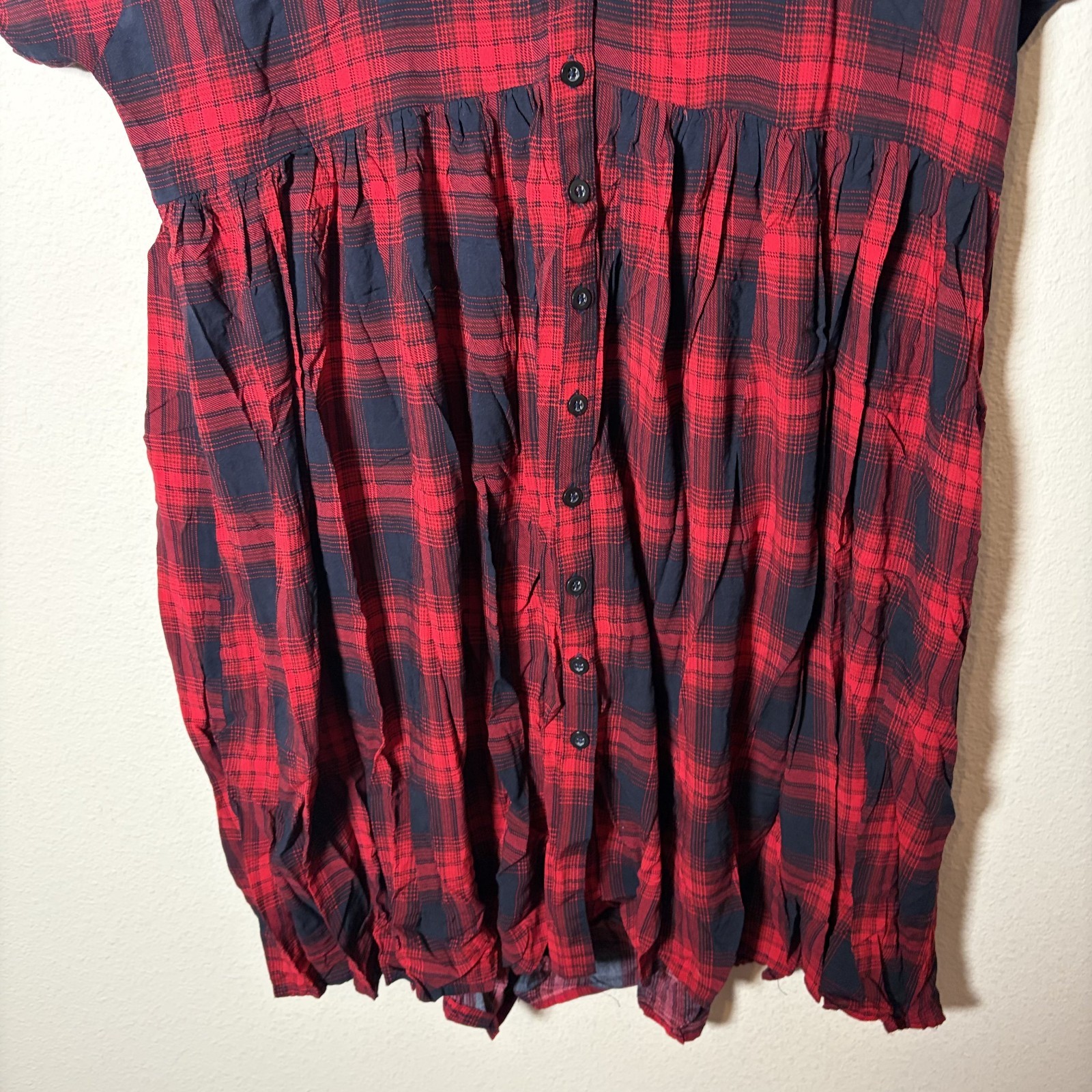 Anthropologie 11 – 1 – Tylho Dress Women’s Medium Plaid Sheath Button Casual