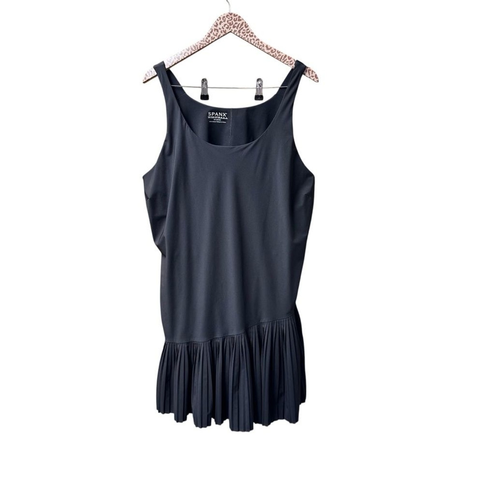 SPANX Yes, Pleats Tennis Exercise Dress Pleated Mini Very Black Plus Size 3X
