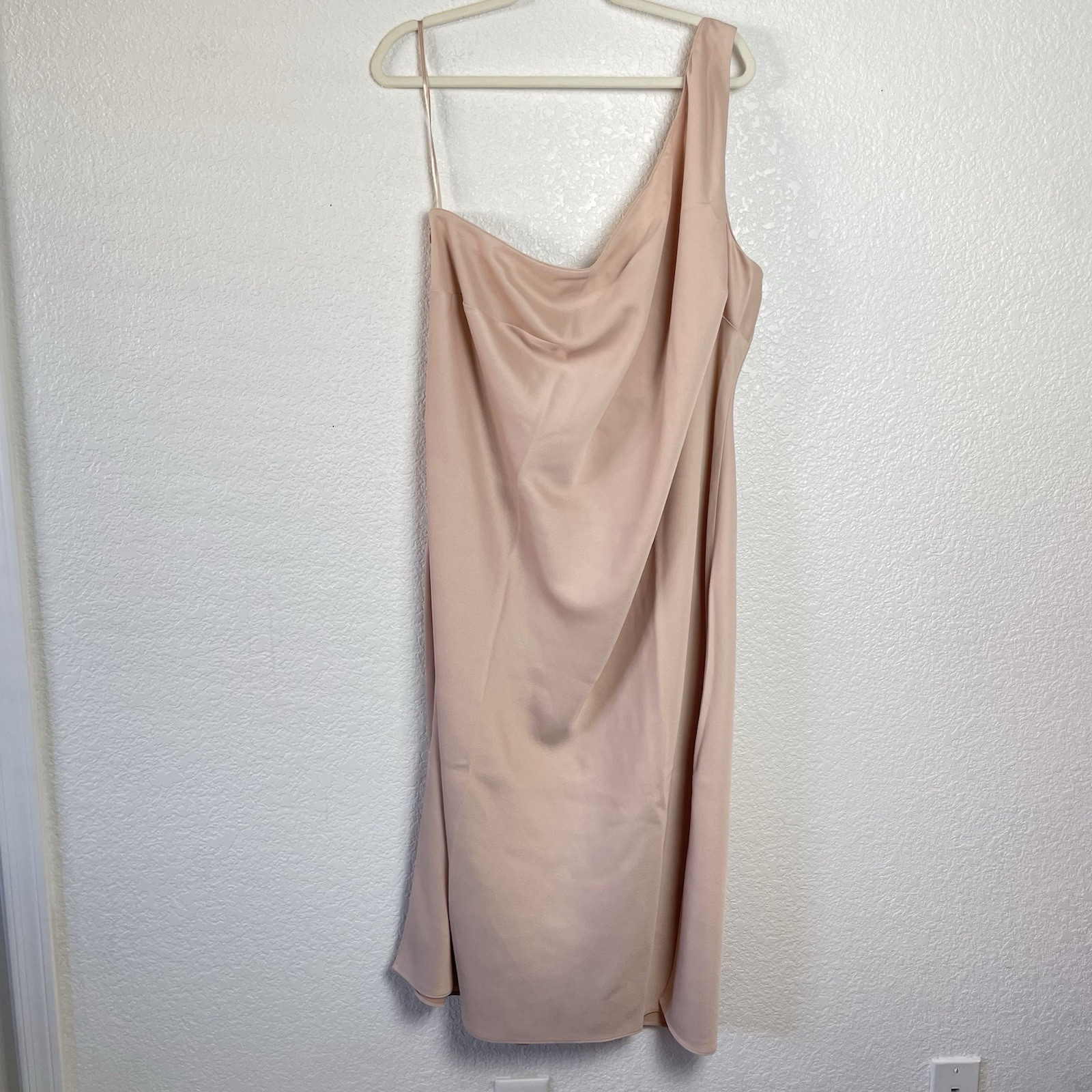 NWT BHLDN Audrie One Shoulder Midi Dress Size 26W in the color Oyster