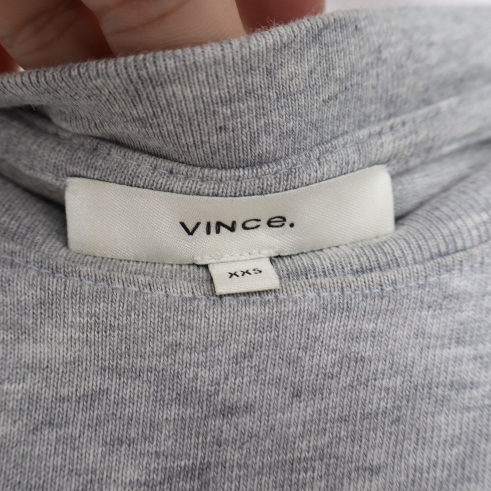 Vince Heather Grey Cotton Side Tie T-Shirt Dress XXS Short Sleeve Crew Neck