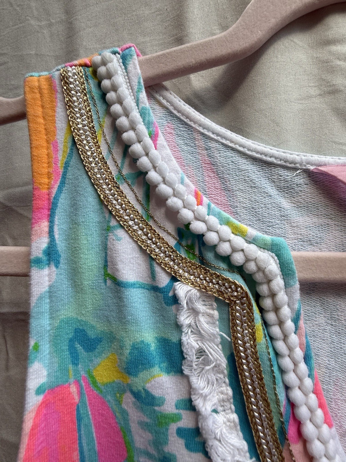 Lilly Pulitzer Harper Shift Dress XS Beach & Bae Sailboat French Terry Embellish