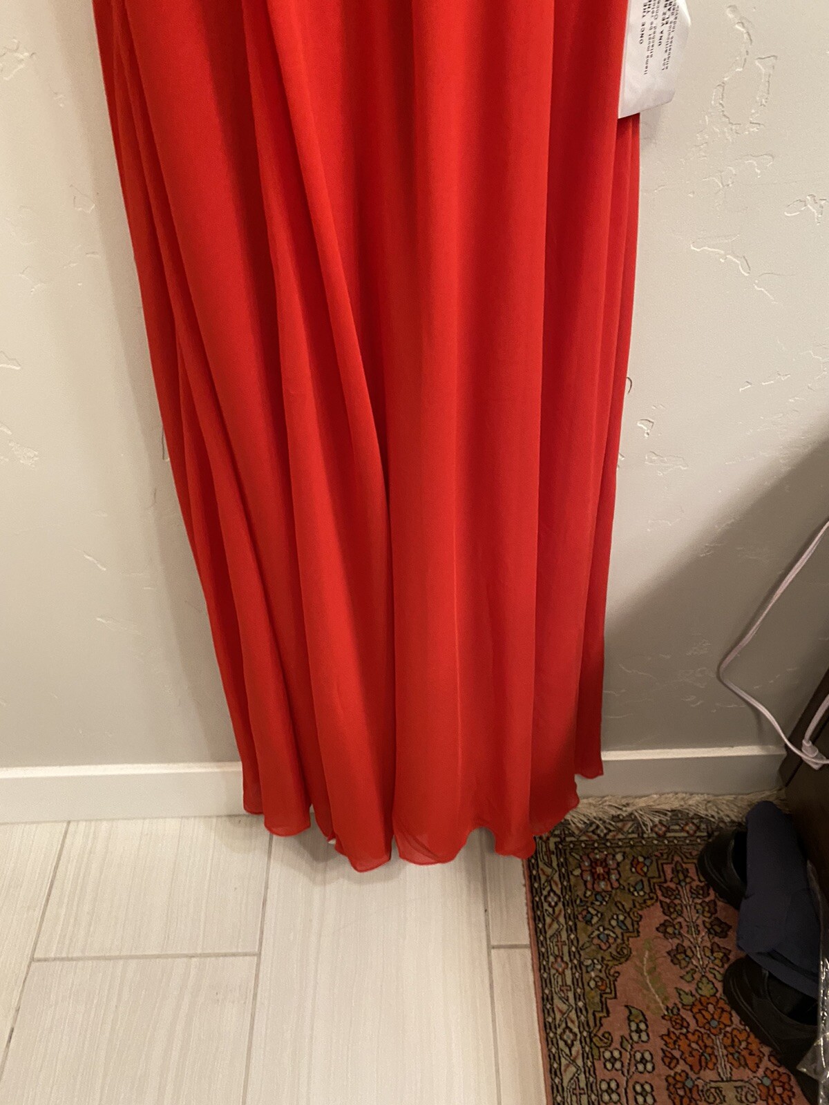 Dress The Population Size XS Cambria Red Maxi Slit Cutout Evening Gown Dress