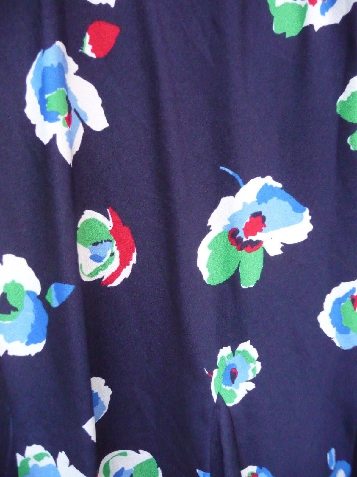 PER UNA EMP.LINE RUFFLE VNECK+TIES NAVY DRESS-RED BLUE GREEN WHITE FLORA SIZE14M