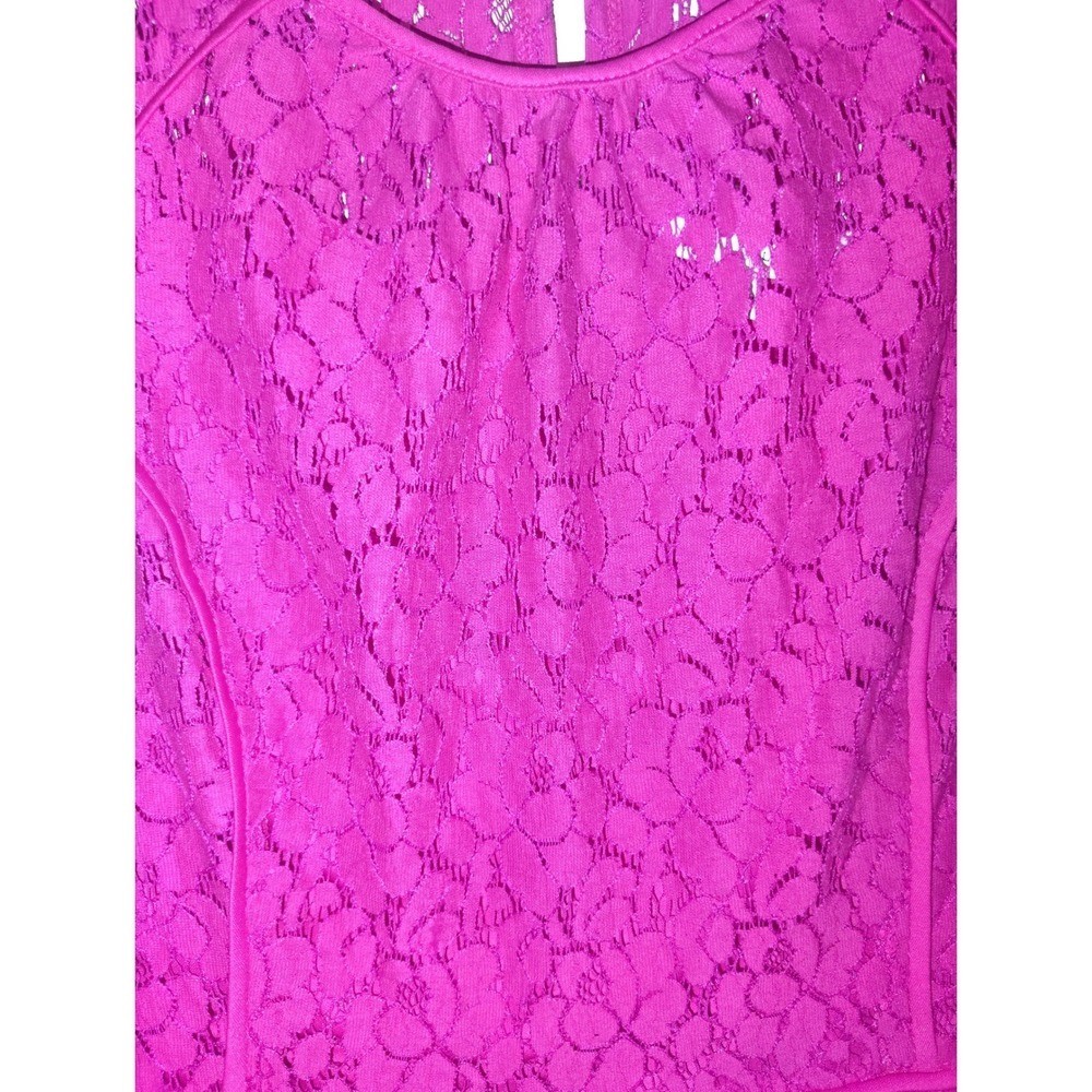 Studio One New York Magenta Pink Floral Lace Sleeveless Cocktail Dress Size 18
