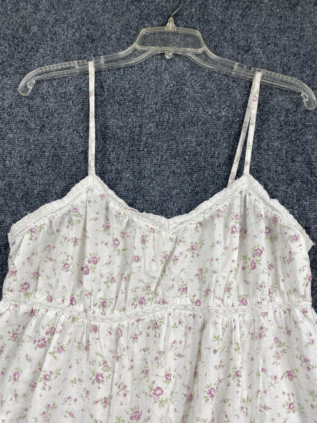 Rachel Ashwell The Prairie Floral Ruffled V-Neck Camisole Dress With Lace Accent