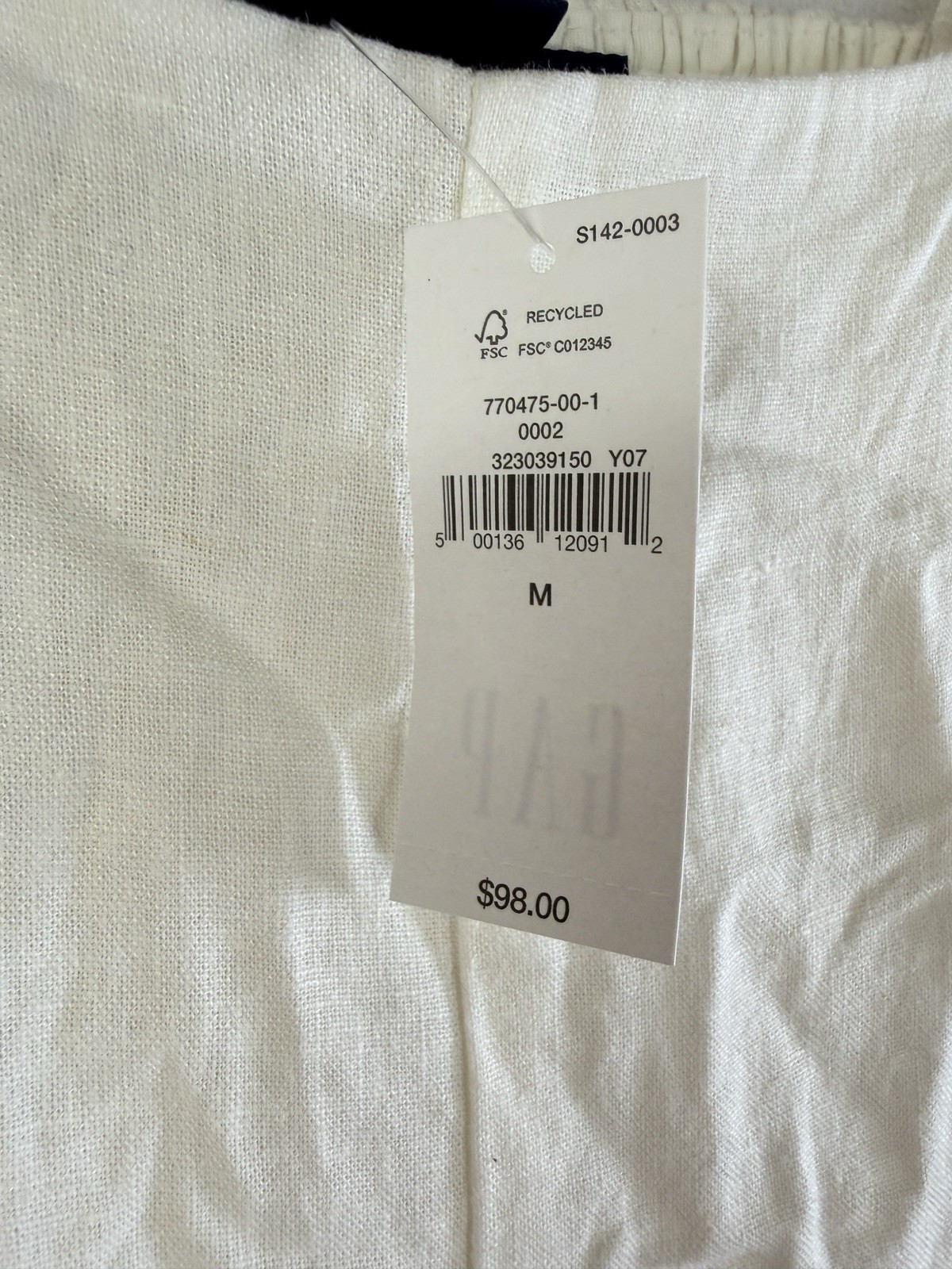 Gap Linen Blend Maxi Dress Medium Women Ivory Sleeveless Fit & Flare Long New