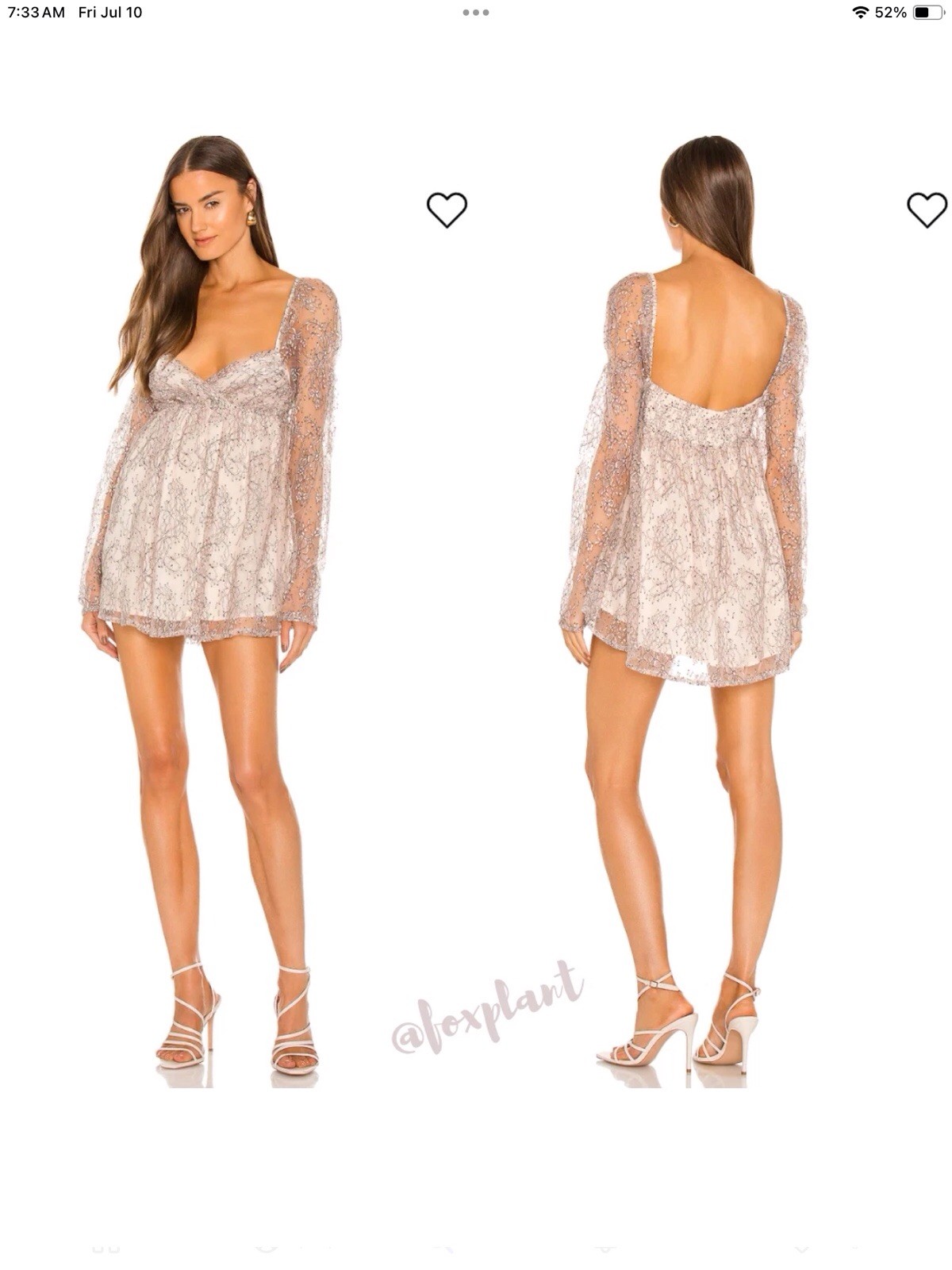 Free People Heavenly Lace Babydoll Tunic Mini Dress SzL Ethereal Dainty Coquette