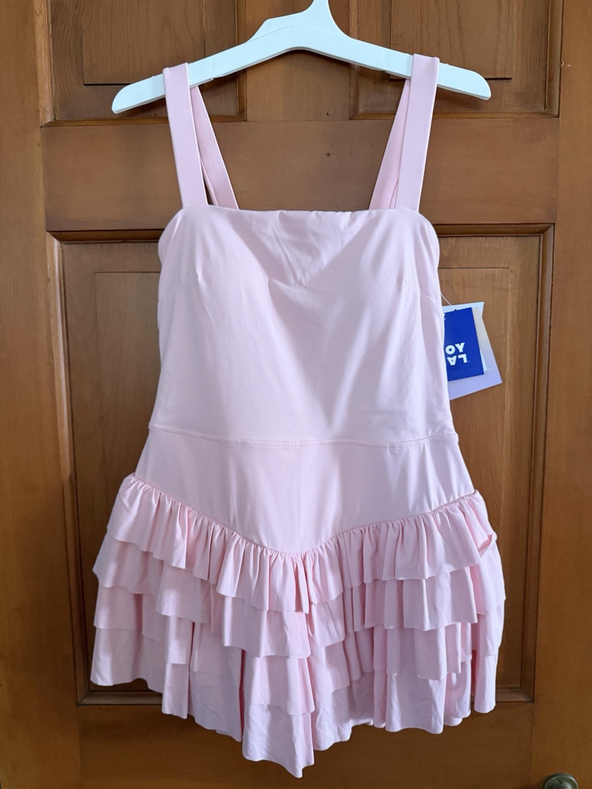 Women’s Joylab Rose Pink Square Neck Ruffle Activewear Dress Size Small NWT