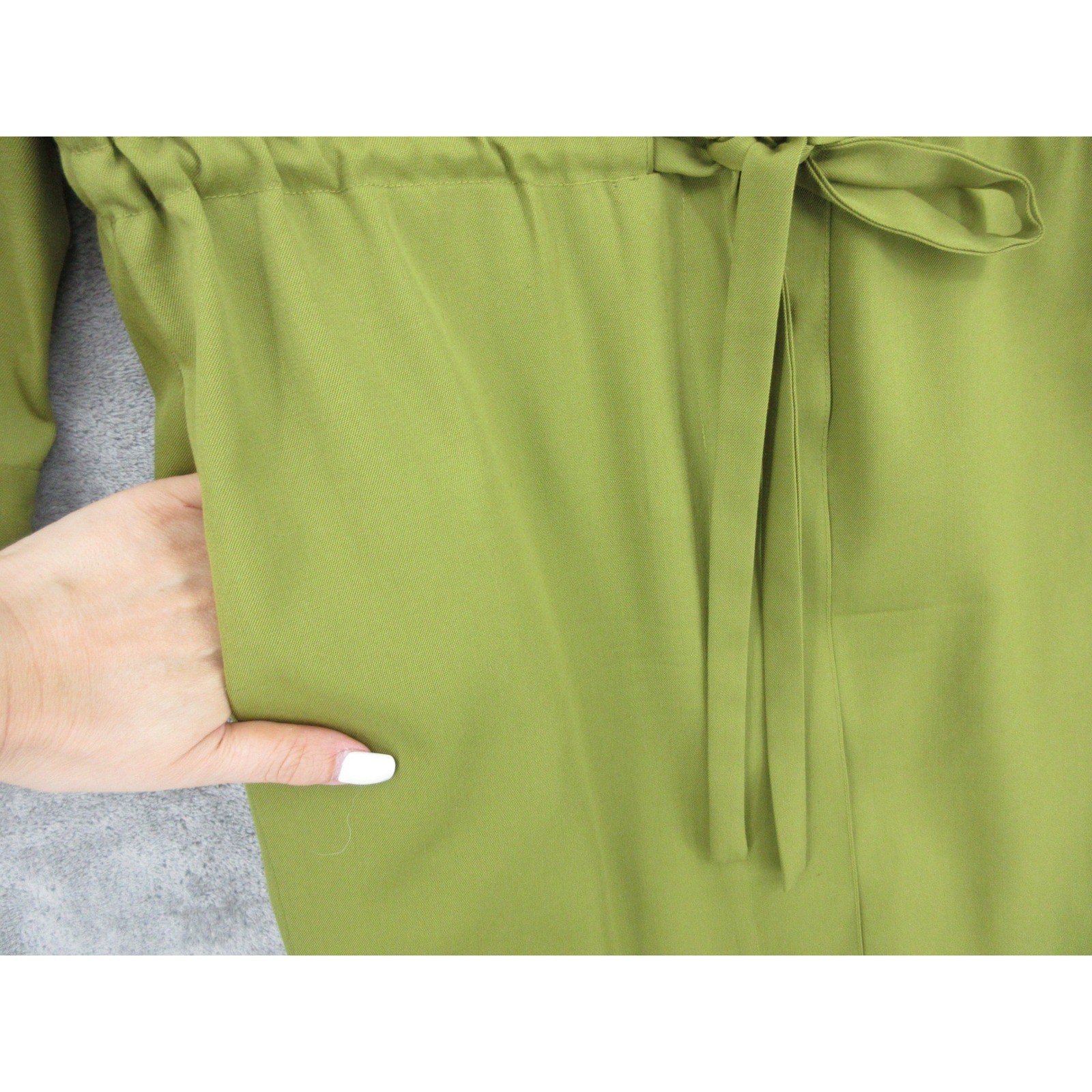 Vintage Linda Allard for Ellen Tracy Dress Womens 6 Wool Button Front Tie Waist