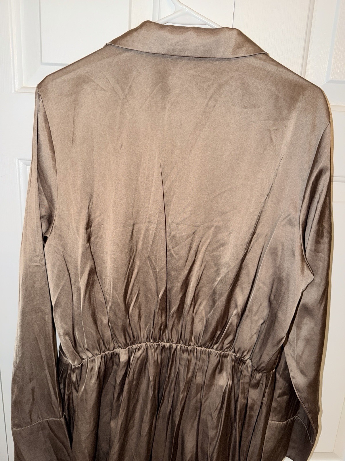 Abercrombie Fitch Satin Wrap Mini Dress XL Quiet Luxury Model Off-Duty Holiday