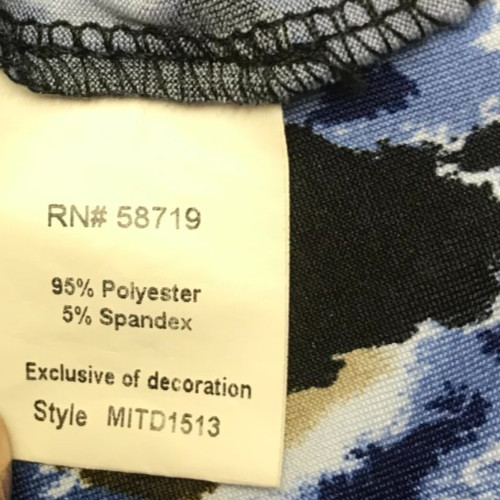 Notations XL Keyhole Blue Abstract Print Dress Short Sleeve Stretch Non-iron