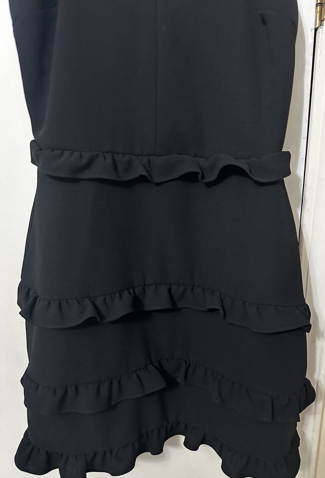 Pants Store Black Ruffle Tiered Spaghetti Strap Mini Dress