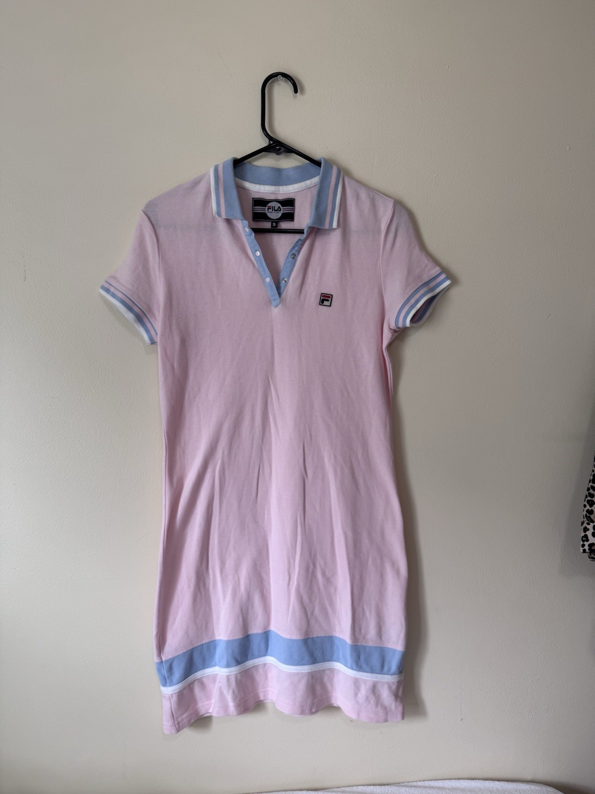 90s FILA Pink Cotton Collared Short Sleeve Polo Tennis Dress | S – Women’s