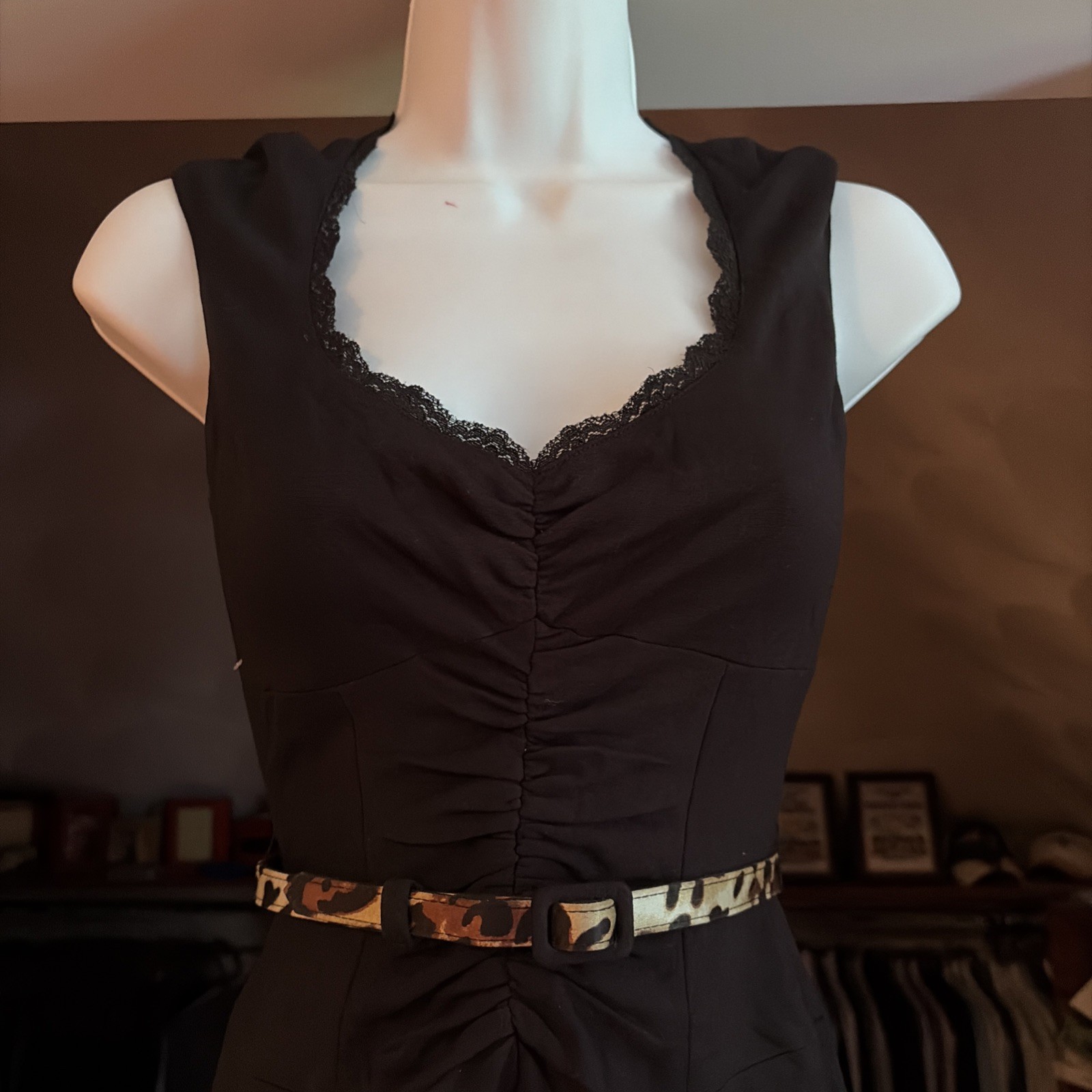 BEBE Black & Leopard Reversible Silk Dress XS NWT