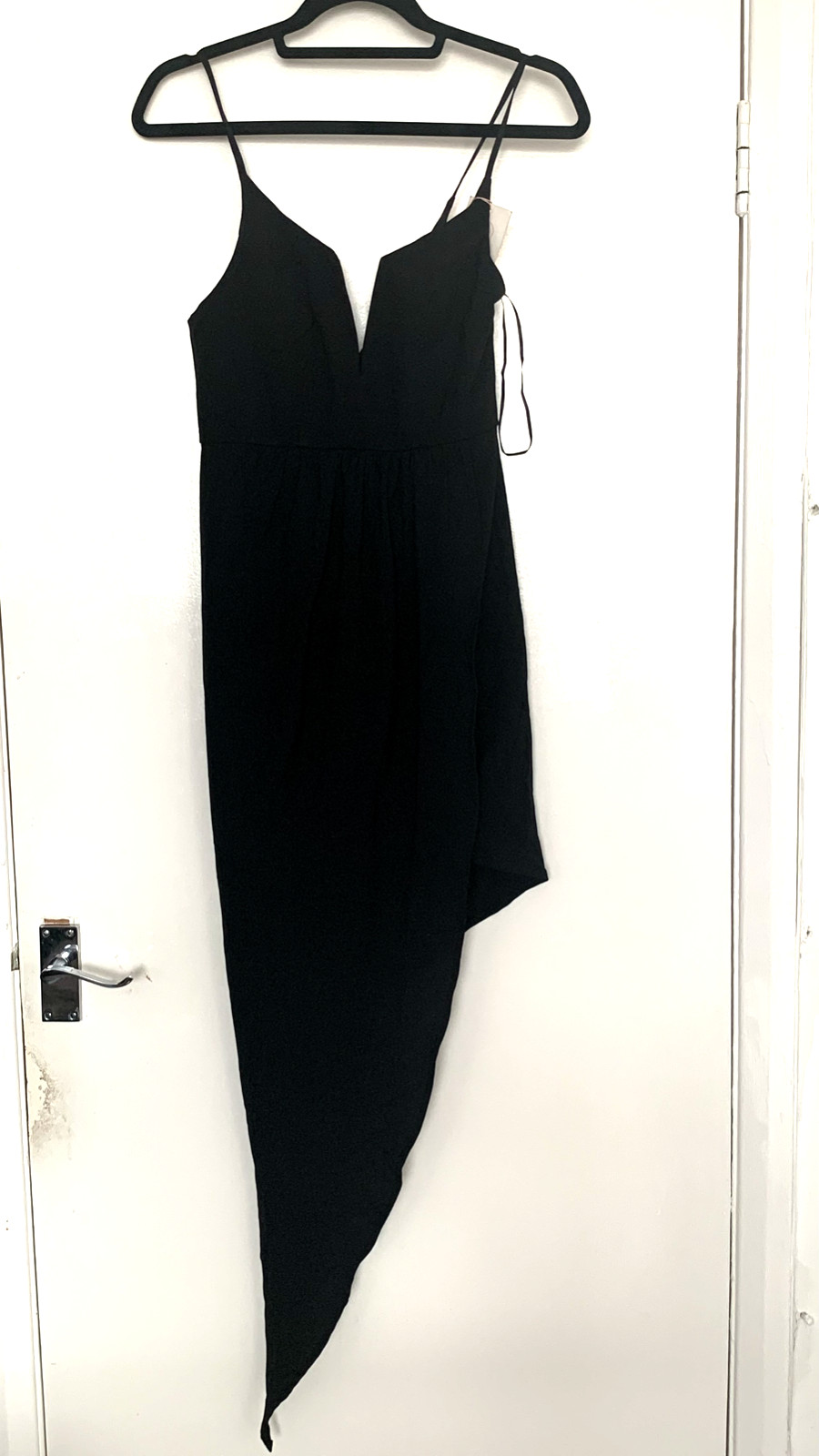Ginger Fizz, Uk 8, Black Asymmetric Dress, Short/Long length, party, sexy