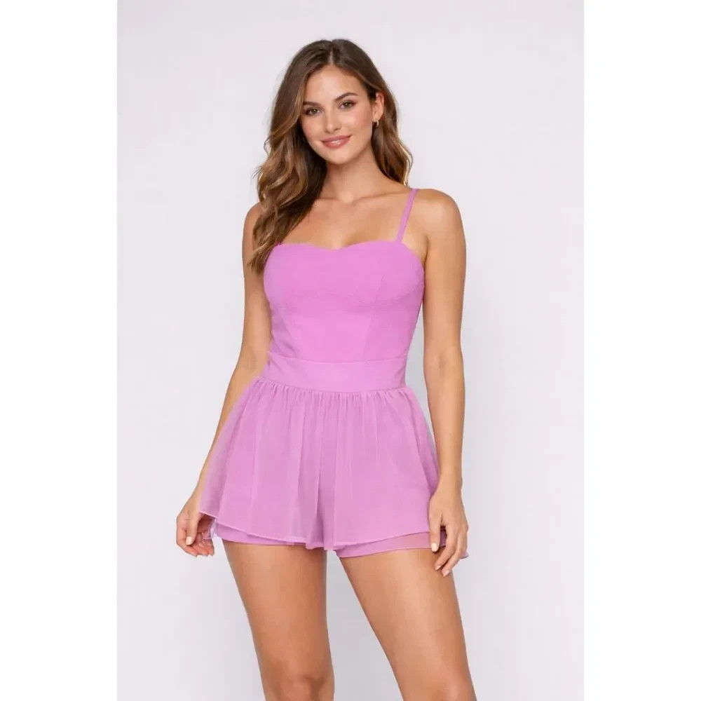 Blogilates Size Small Barre Romper W/Shorts Adjustable Straps First Bloom NEW