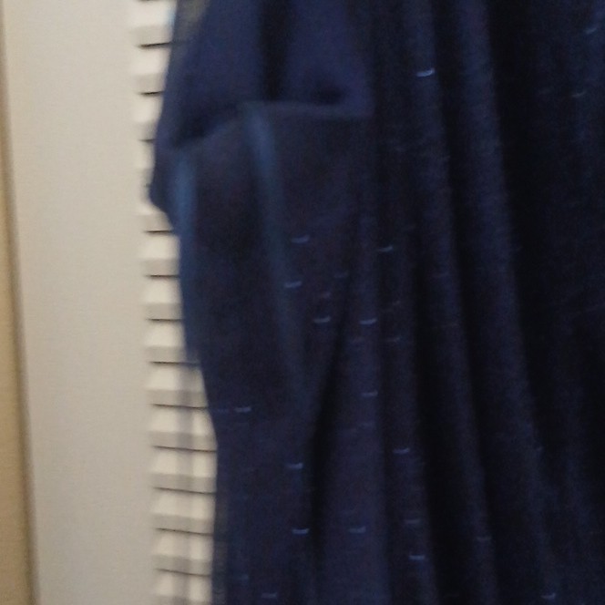 Navy Blue Sparkle Shawl Wrap Sleevless Built In Slip Cocktail Or Evening Dress