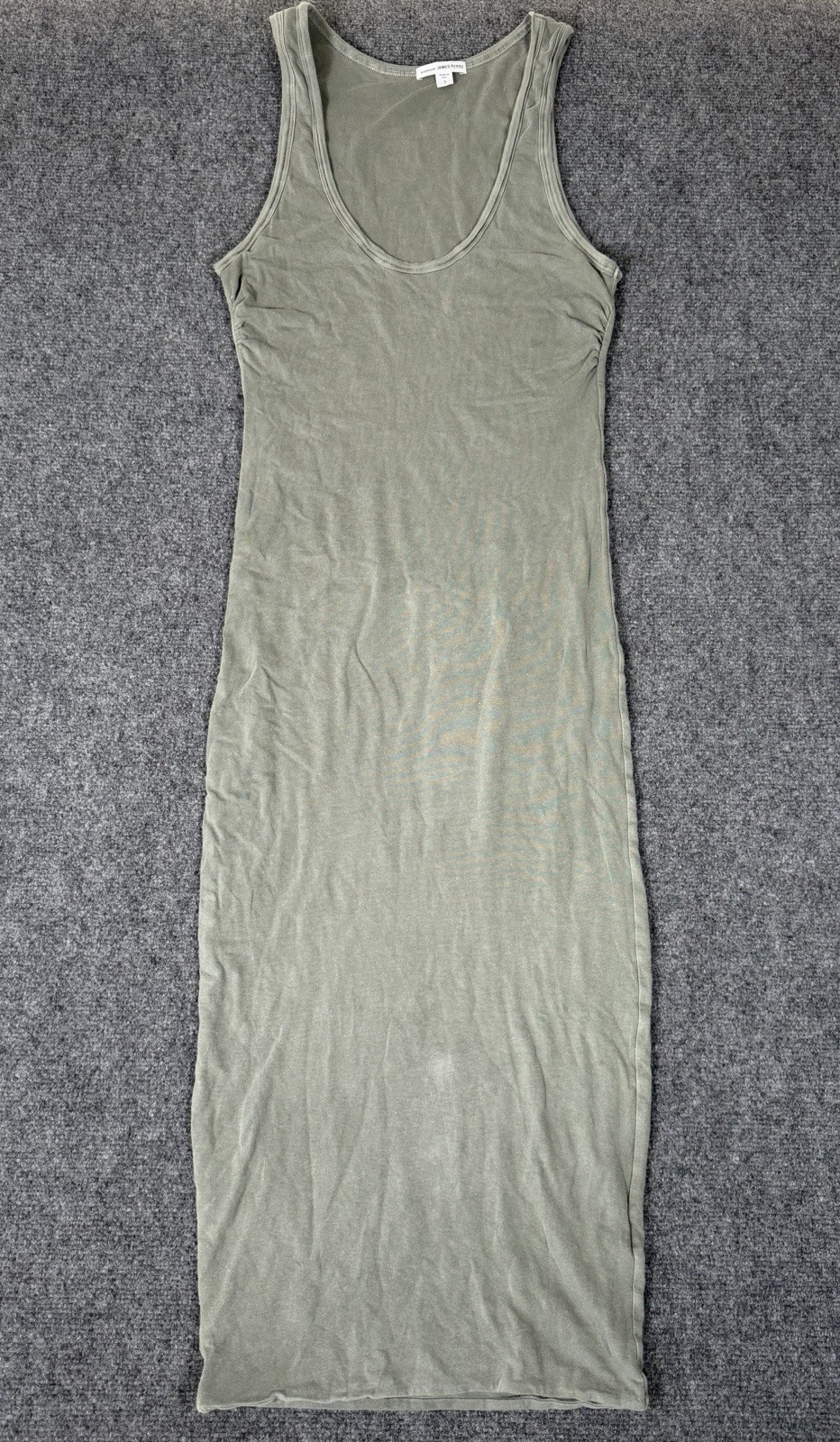 James Perse Twisted Ruched Tank Maxi Dress Womens 3 Large Sage Green Cotton USA