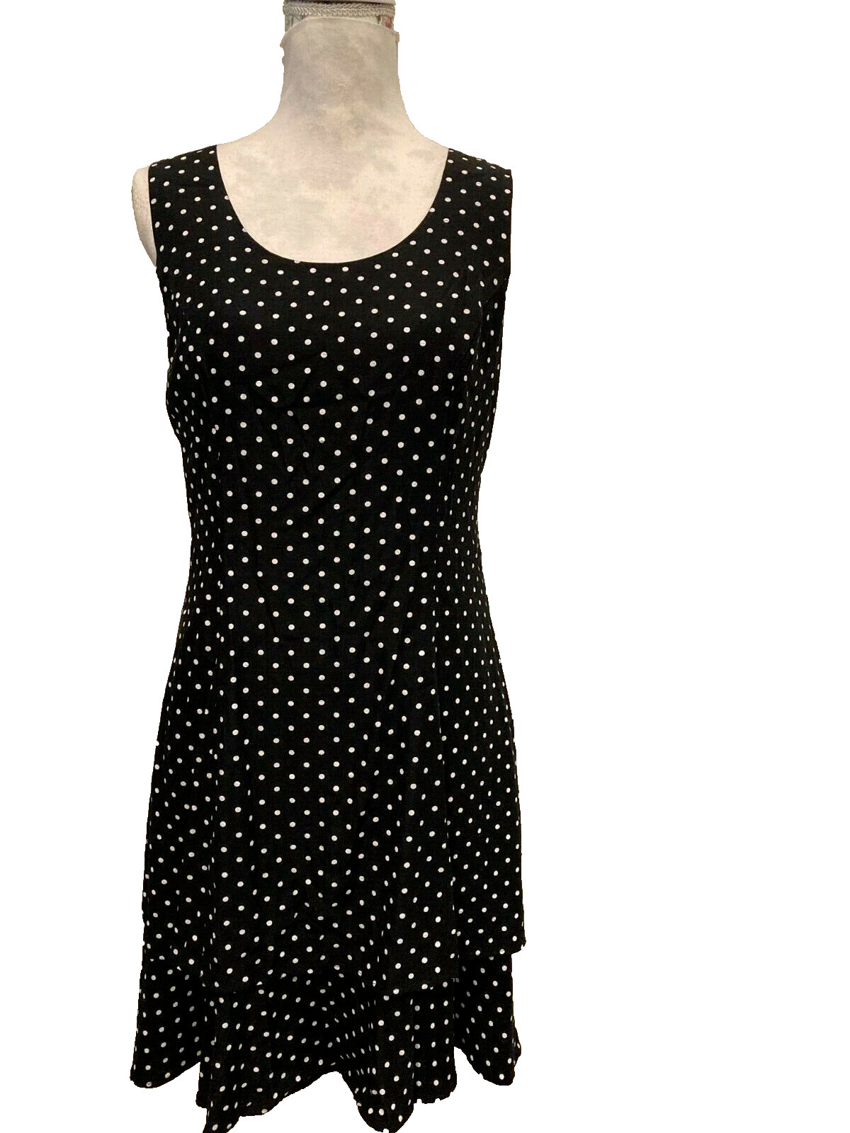 Calendar Sleeveless Dress, Medium, Double Skirt, Back Zipper