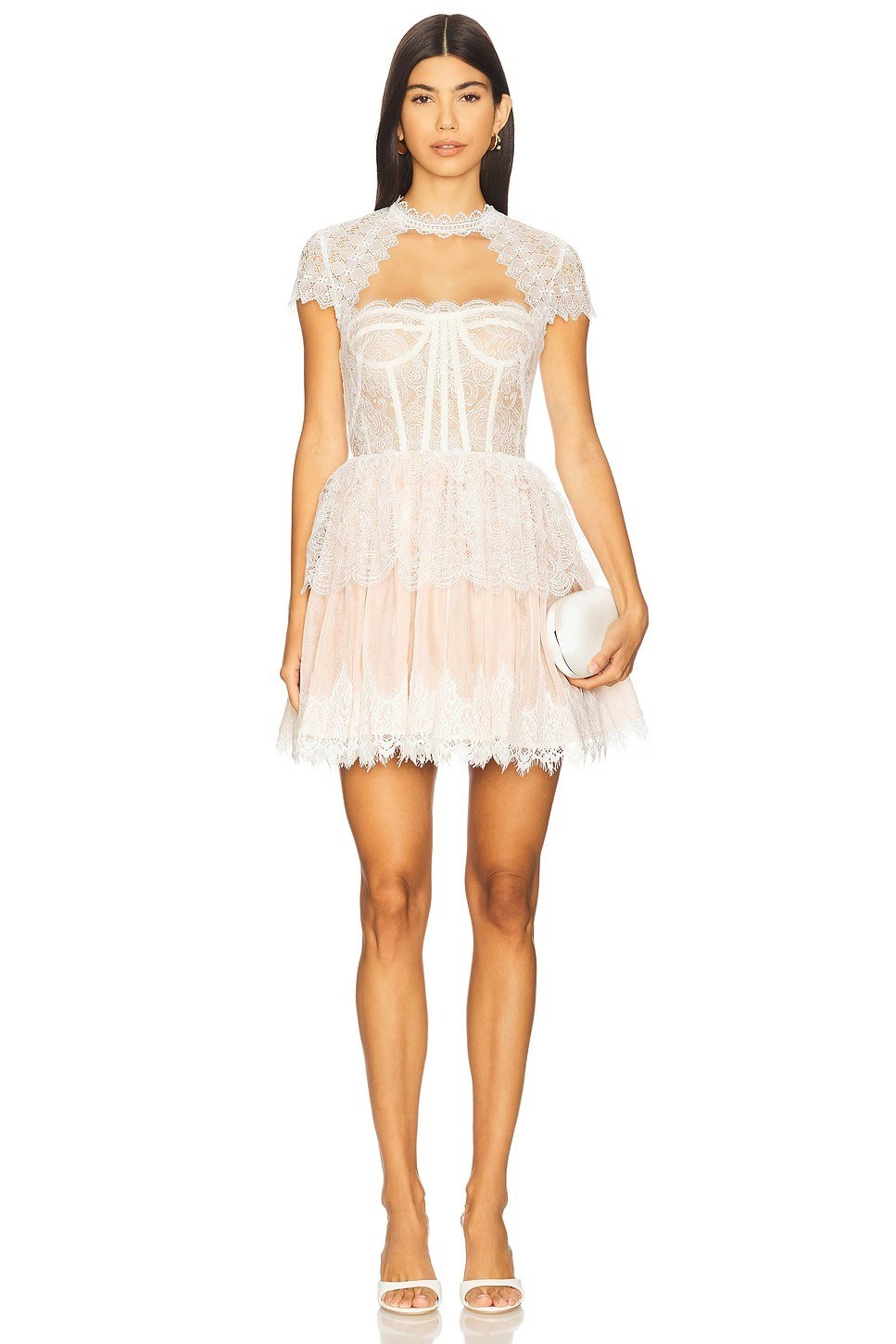 NWOT Bronx and Banco Daphne Mini Dress in Ivory & Cream Bridal size XS/S/M/L