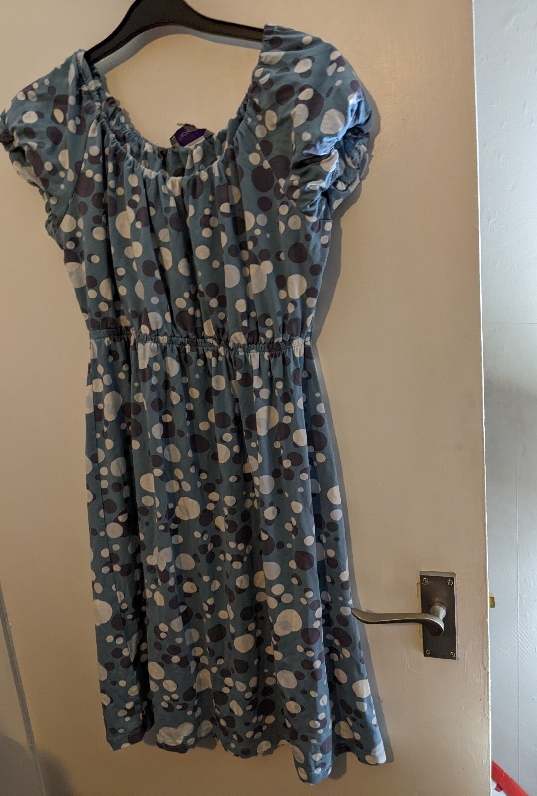 Ladies Pepperberry Dress, Blue Mix, Spotty Pattern, Curvy Really Curvy, Size 8