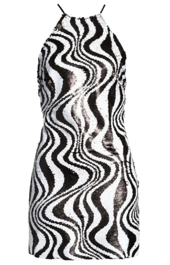 SIMON MILLER Zazzle Sequin Halter Dress MSRP $365 # 3B 2413 NEW
