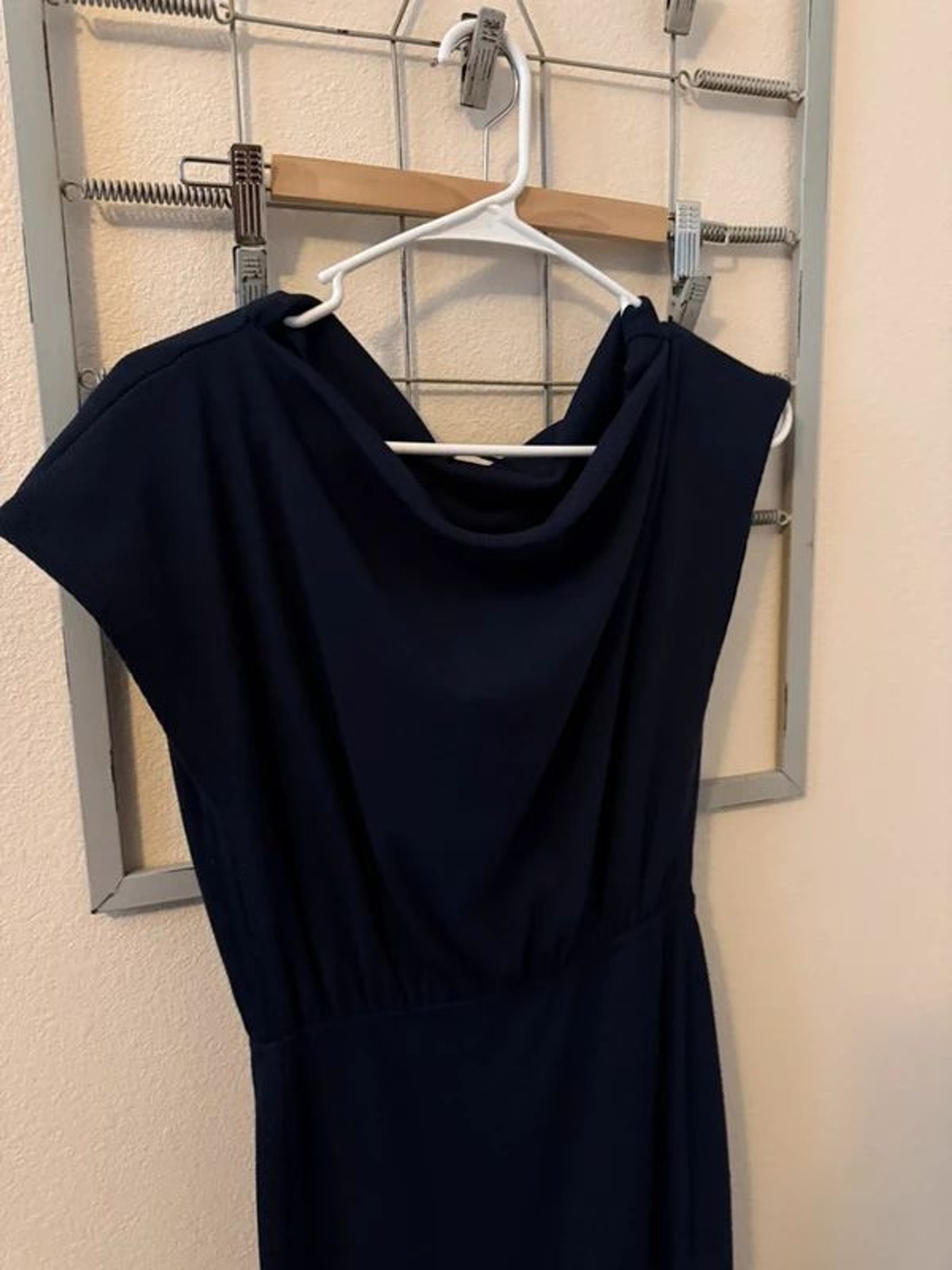 Cowl Neck Midi Dress in Navy