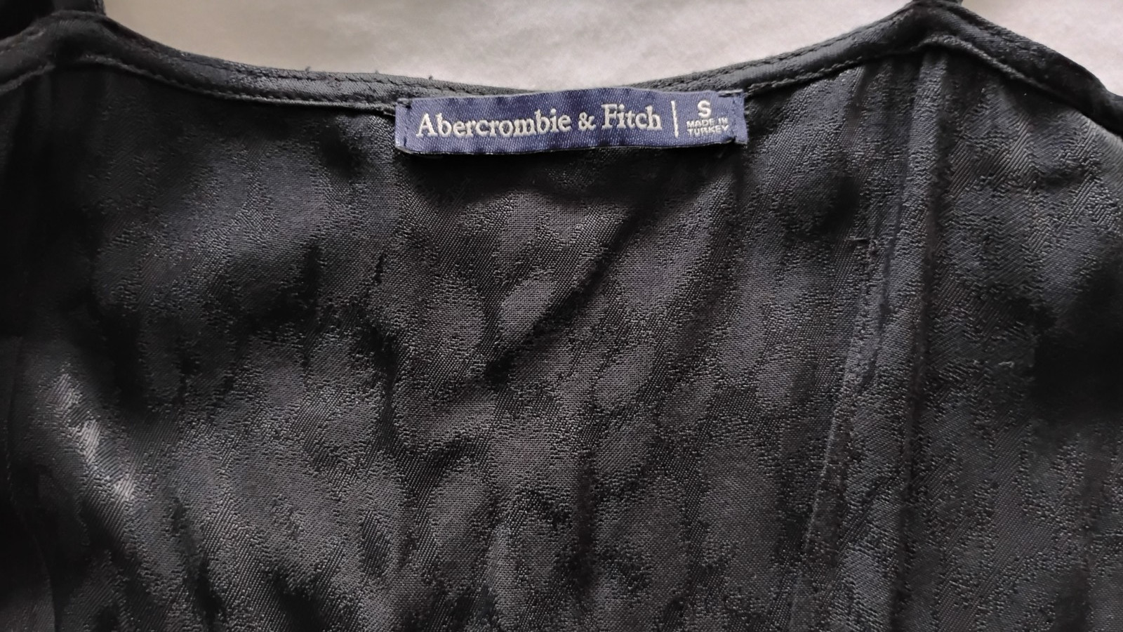 Abercrombie & Fitch High Low Wrap Dress Womens Black Animal Print Satin Finish S