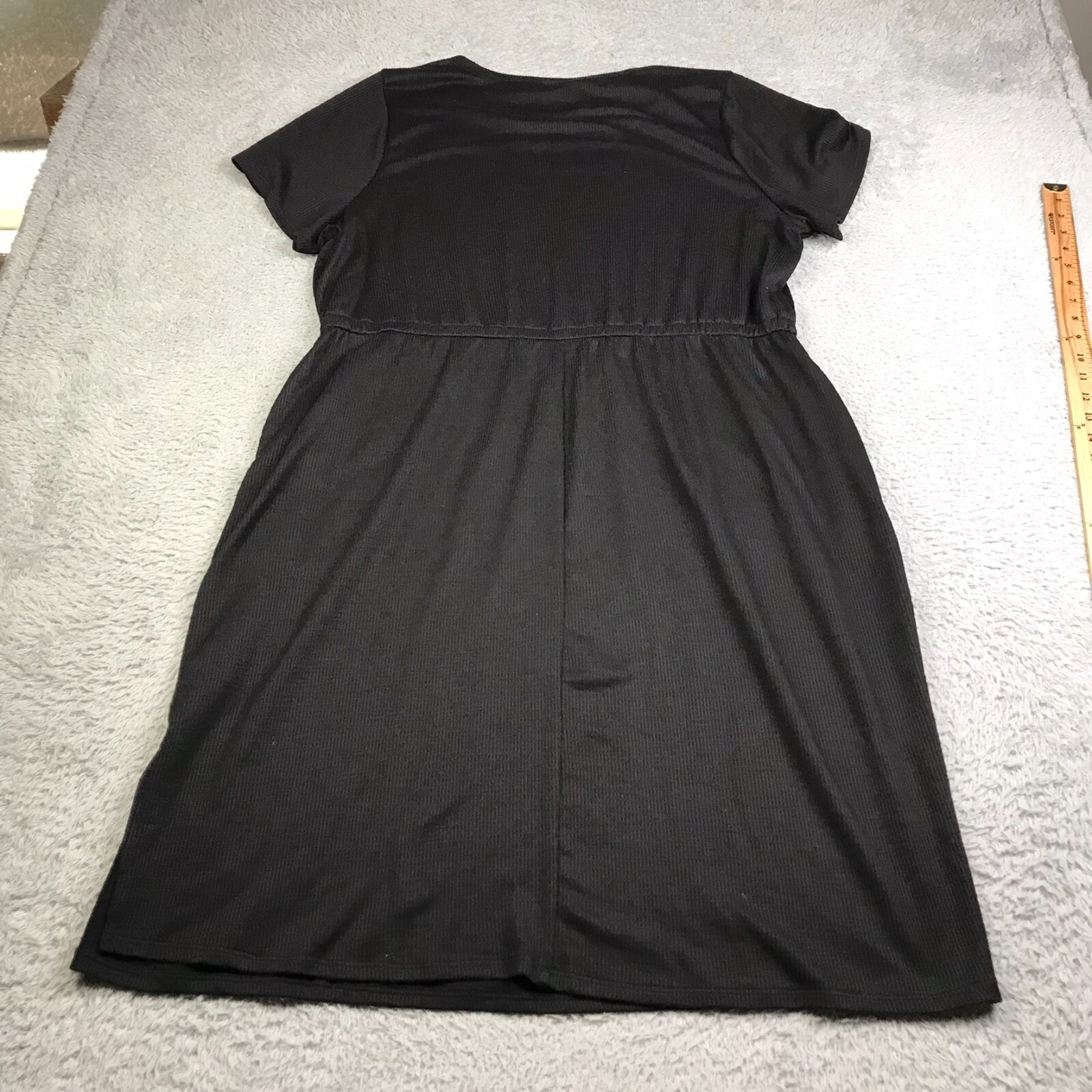 Torrid At The Knee Slub Rib Slit T-Shirt Dress Womens 3 Black Casual Goth Witchy