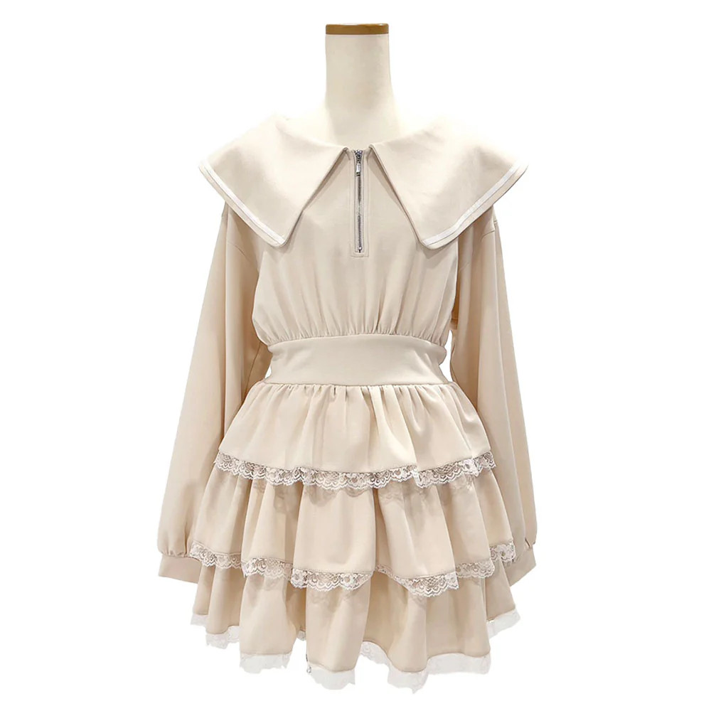 Thanksgiving Sale Target Half Zip Tiered Ruffled Mini Dress Jirai New