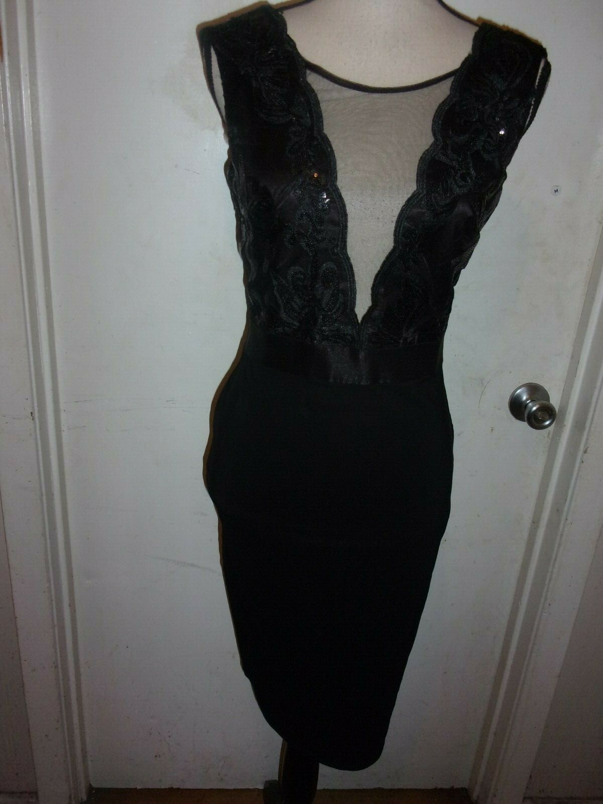GODDIVA London Women’s Black Dress Size UK 10/ US 8 (B216)