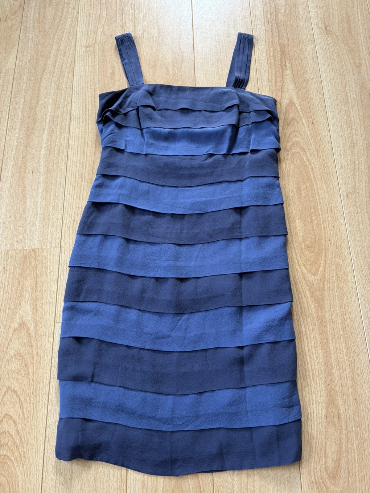 Boden Silk ‘Shutter’ Dress In Blue, Size 14, Good Condition