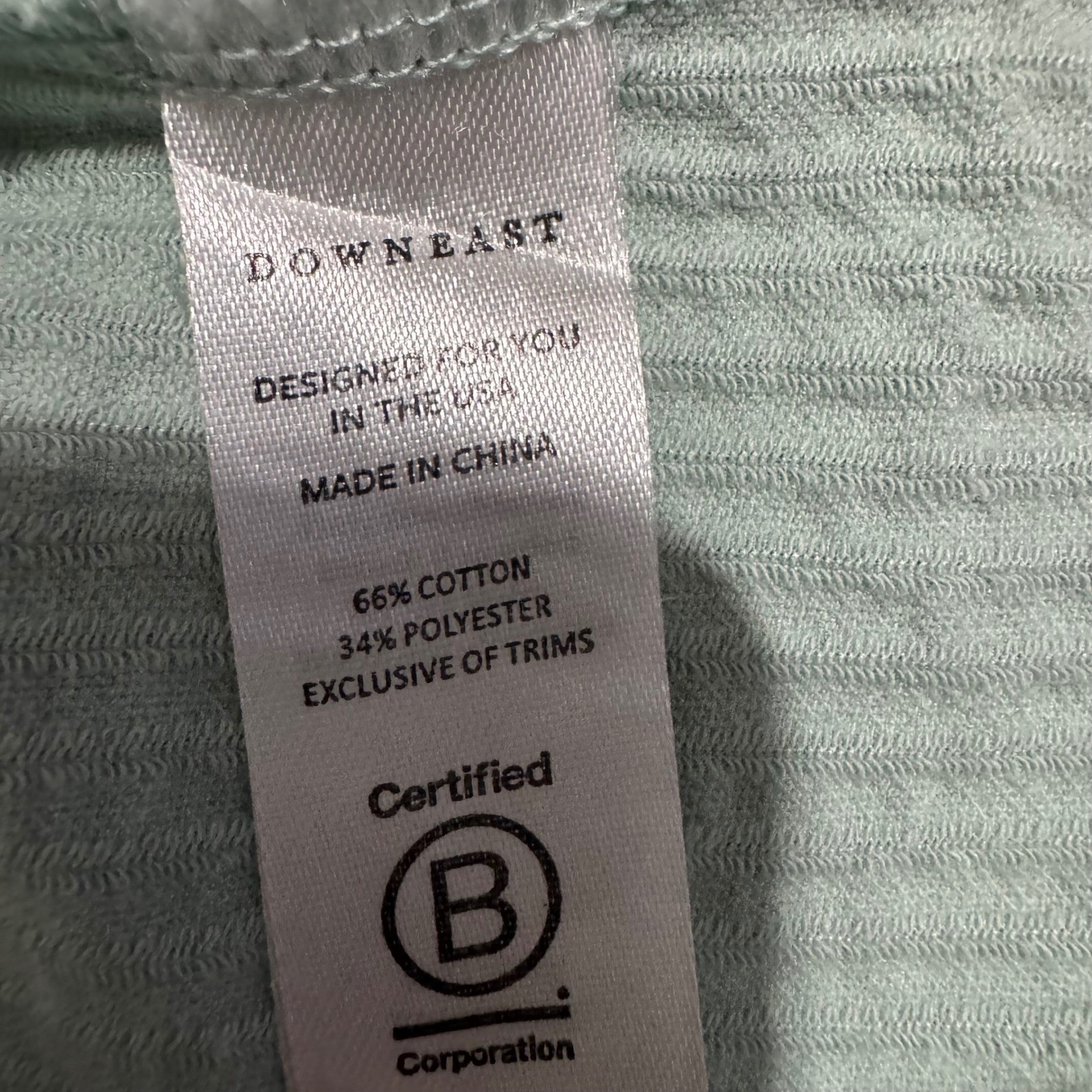 Downeast Cotton Blend Dress Size L Sage Green Ribbed Tiered Babydoll Mini Dress