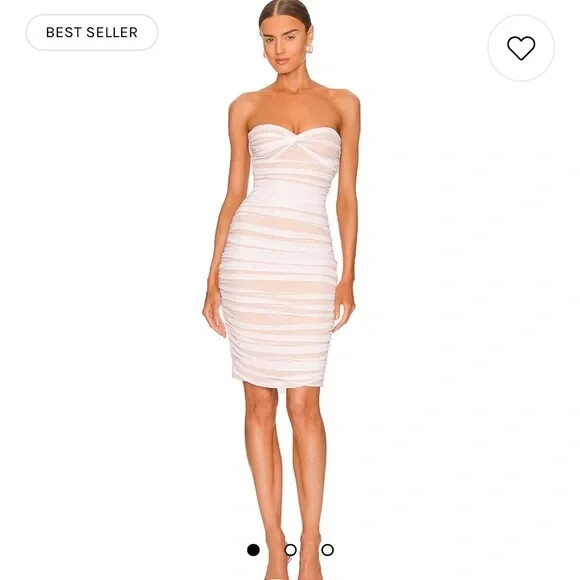 NEW NWT $254 NORMA KAMALI “Walter” ruched to the knee length dress snow white S