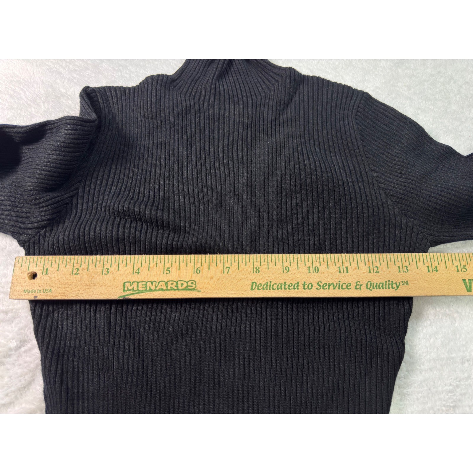 Anrabess Black Ribbed Mock Turtleneck Long Sleeve Midi Dress Knit Small