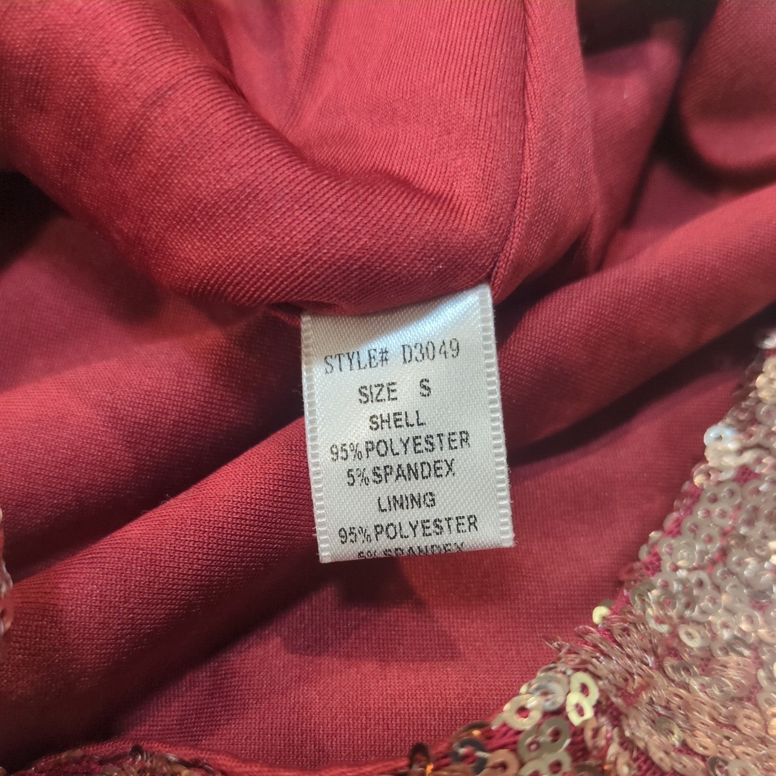 NWT Fashion Nova Sequin Burgundy Pink Gold Ombré Mini Party Cocktail Dress Sz. S