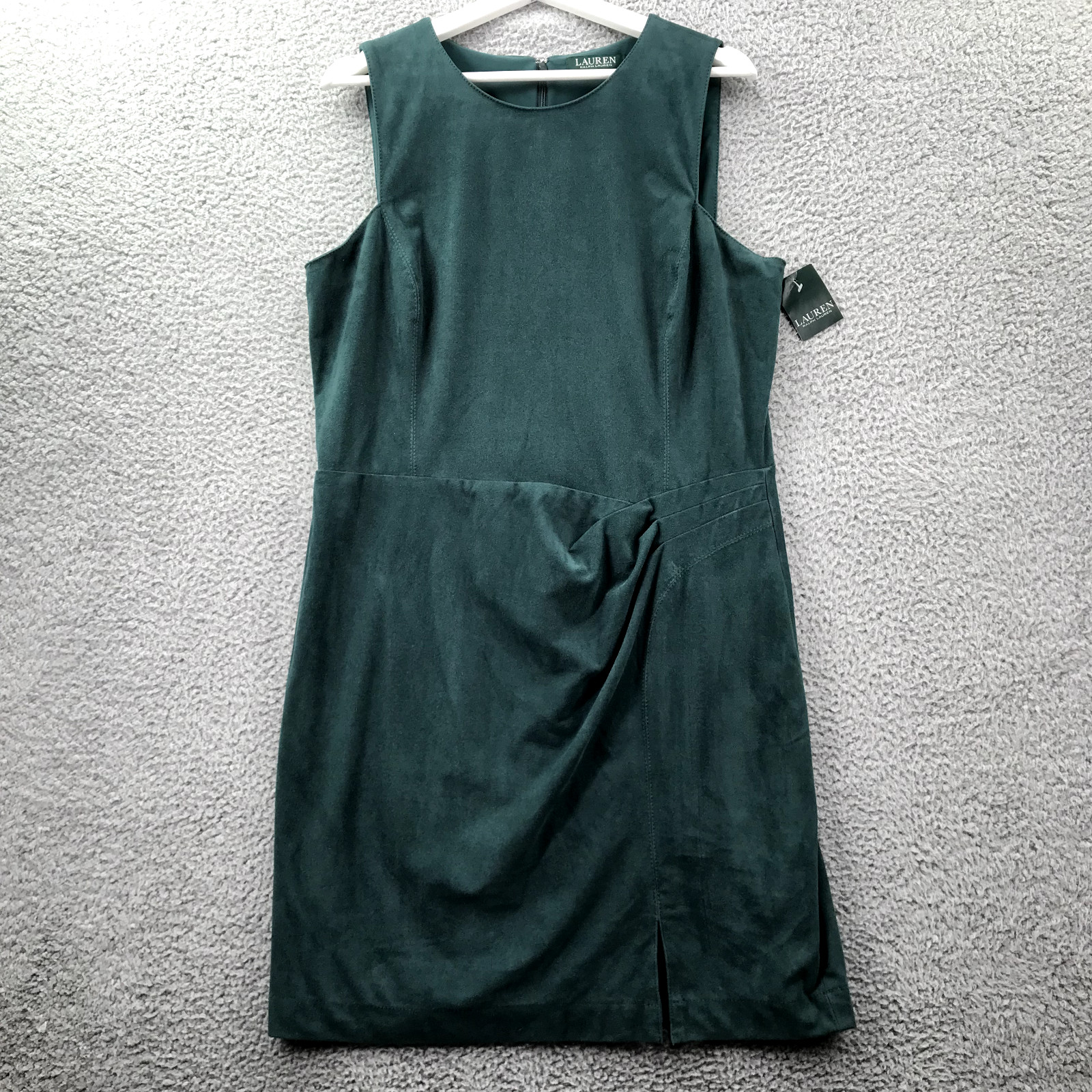 LAUREN Ralph Lauren Dress Womens Size 16 Woodland Green Faux Suede Sheath NEW