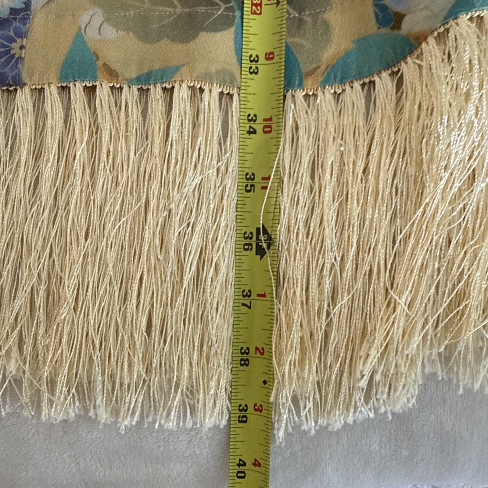 Spell & The Gypsy Floral Kimono Belted Willow Fringe Mini Dress Size Large EUC